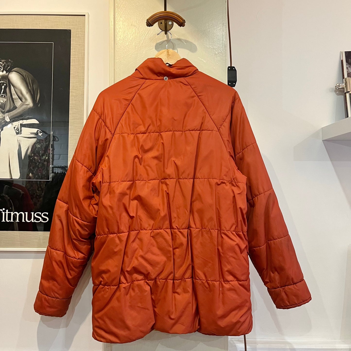 1970s Orange Down Filled Puffer Coat