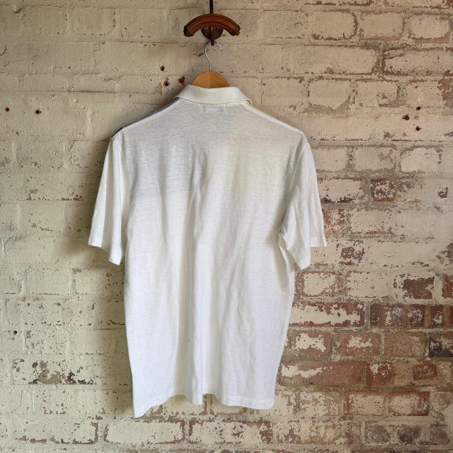1980s White Tennis Adidas Polo Shirt