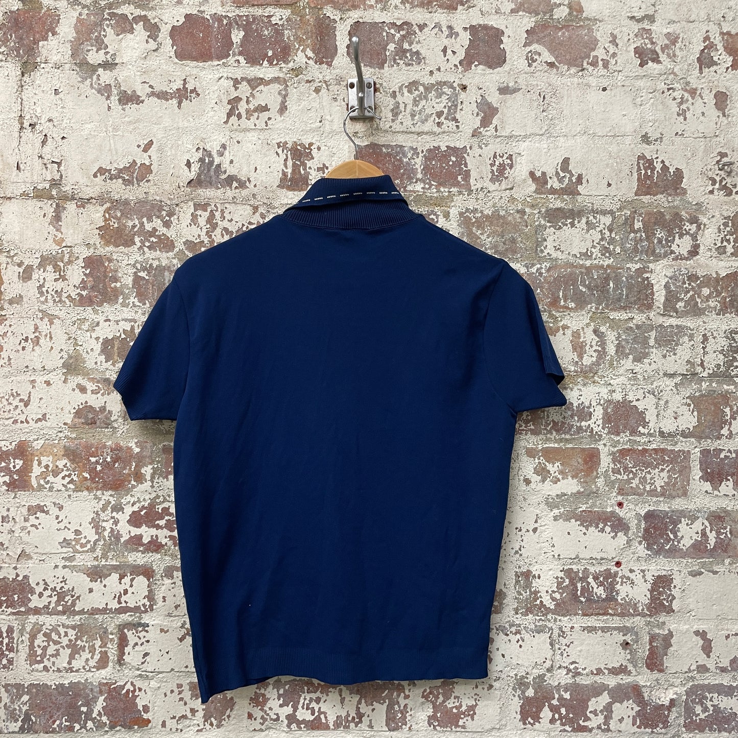 Vintage 1970s 1980s Navy Blue Button Up Shirt