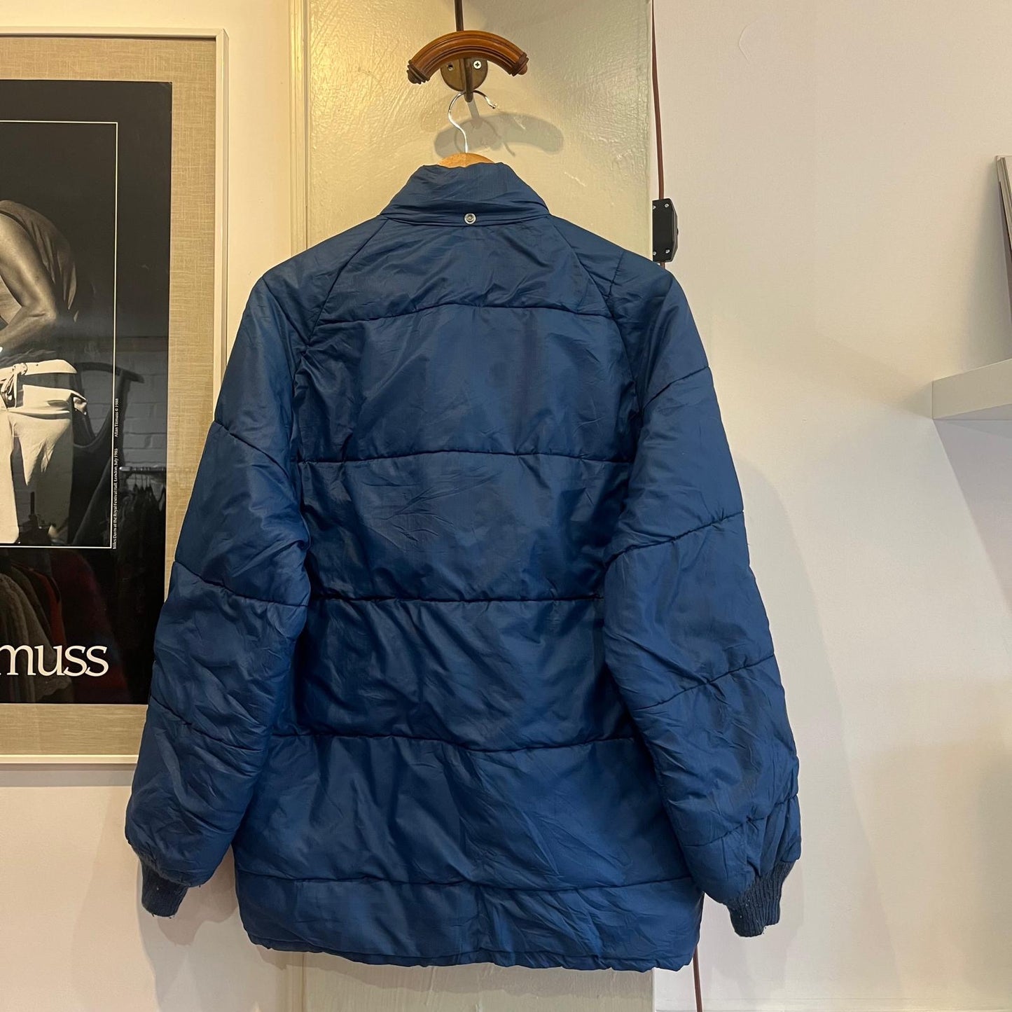1960s 1970s Blue American Puffer Padded Jacket Coat