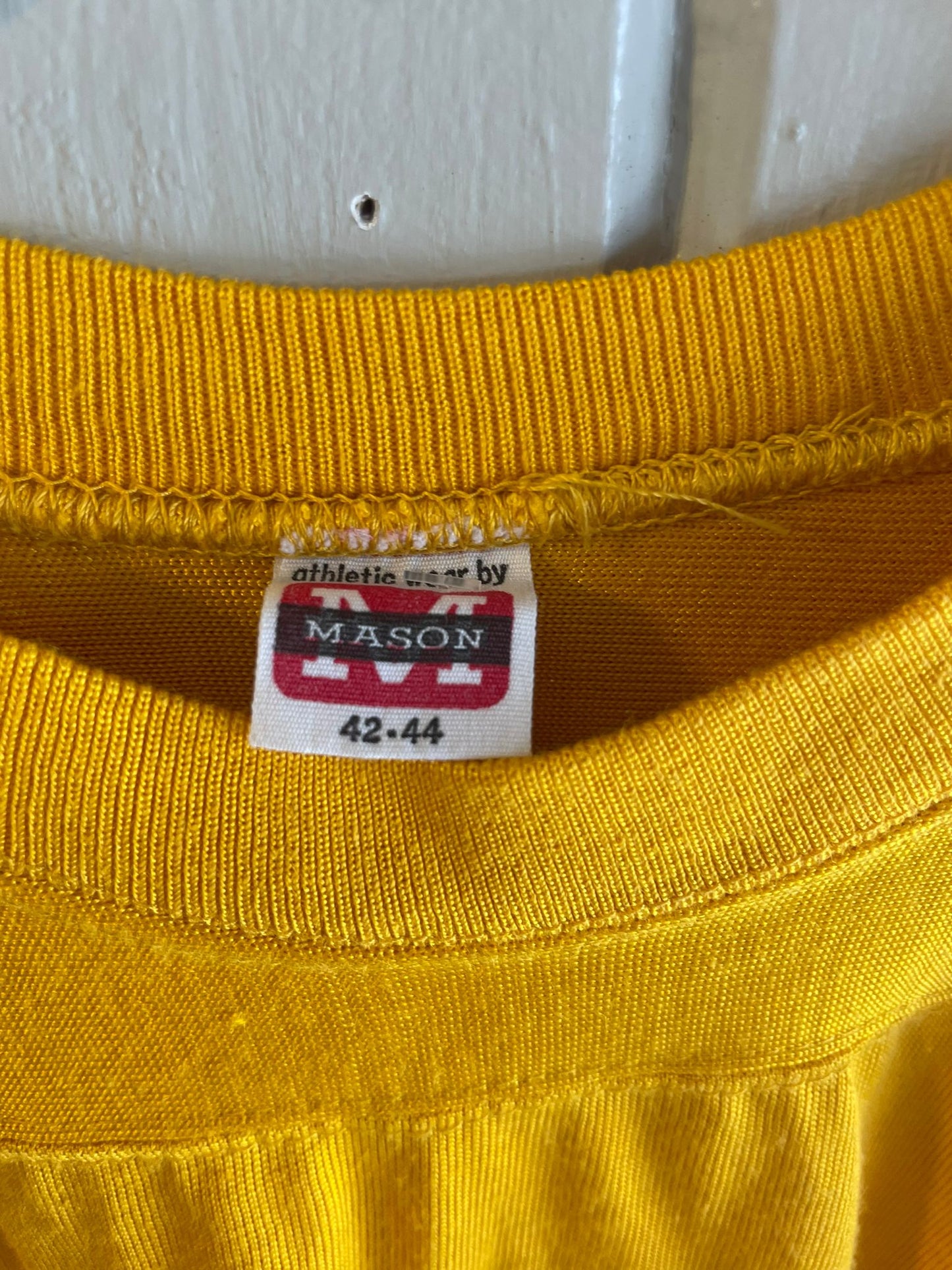 1960s Yellow Rayon Long Sleeve Graphic Top