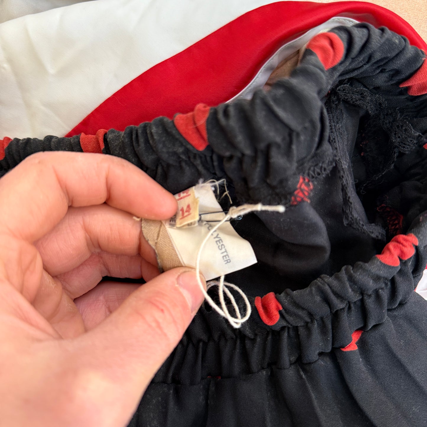 1980s Black and Red Polka Dot Pleated Skirt