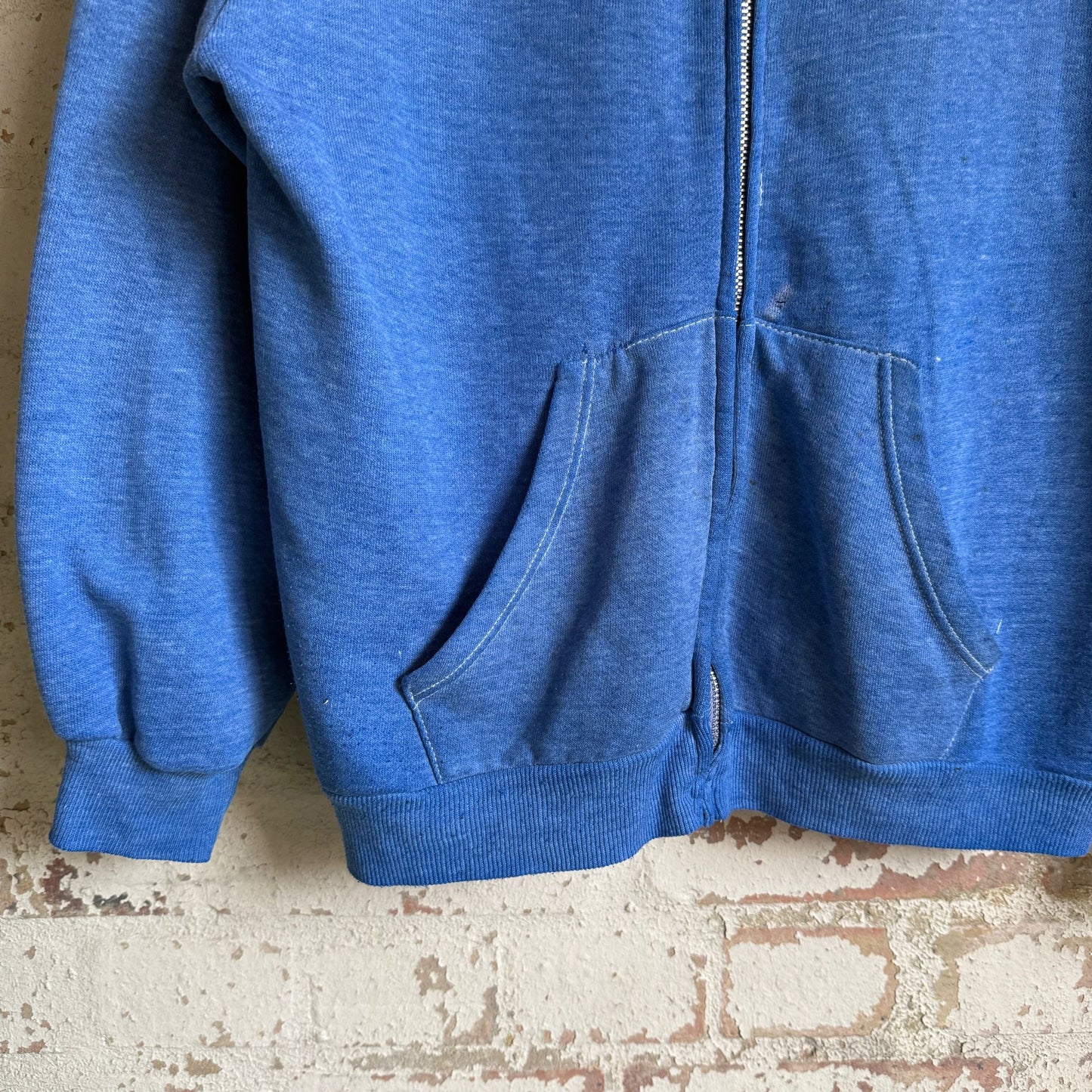 1970s Blue Metal Zip Levis Hoodie