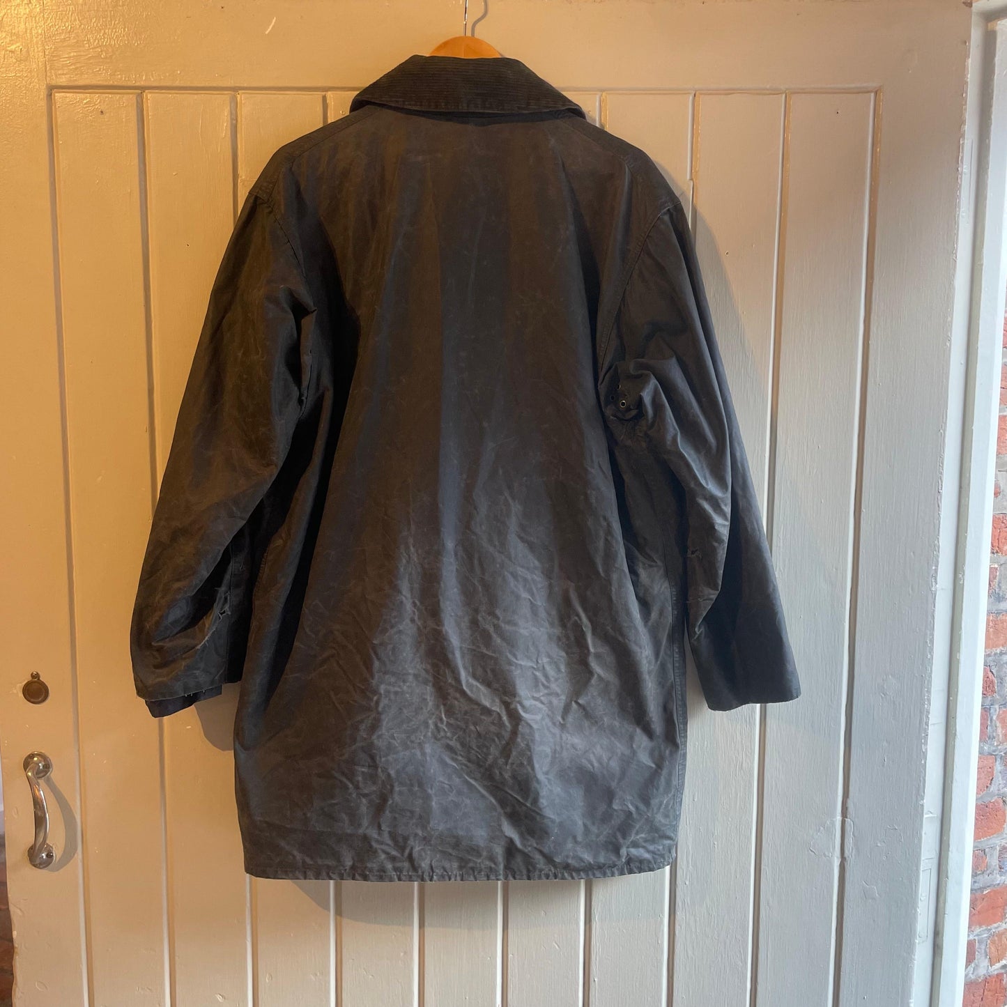 1990s Navy Barbour Wax Border jacket Coat
