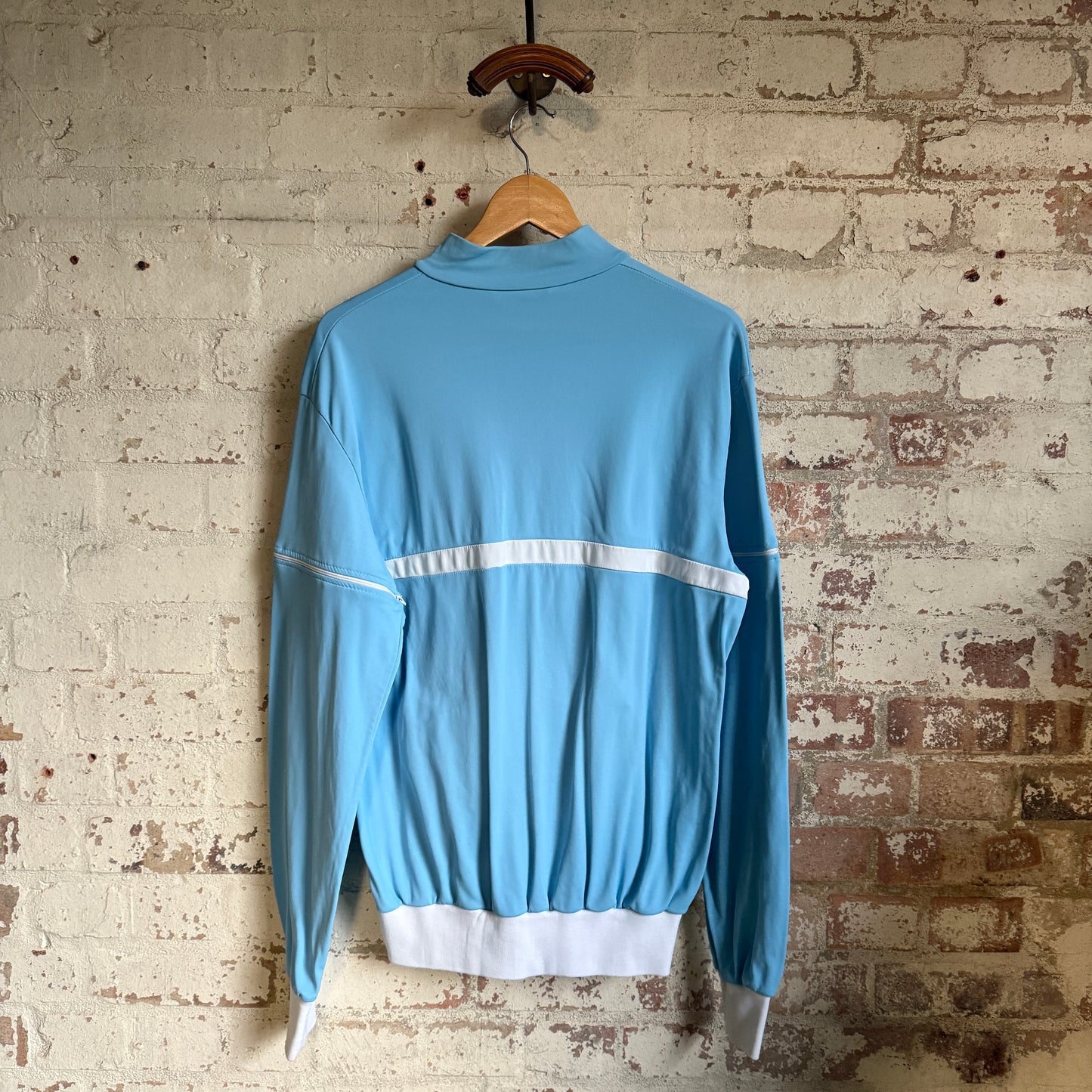 1980s Baby Blue Italian Zip Up Track Top
