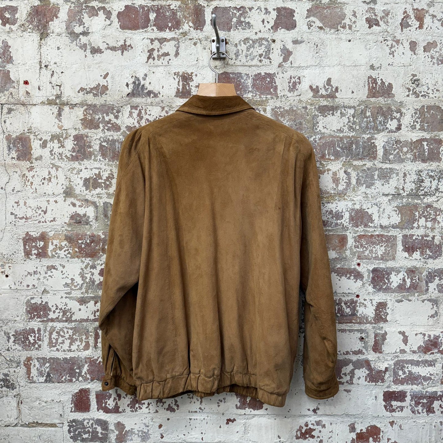 1970s Beige Suede Leather Bomber Jacket