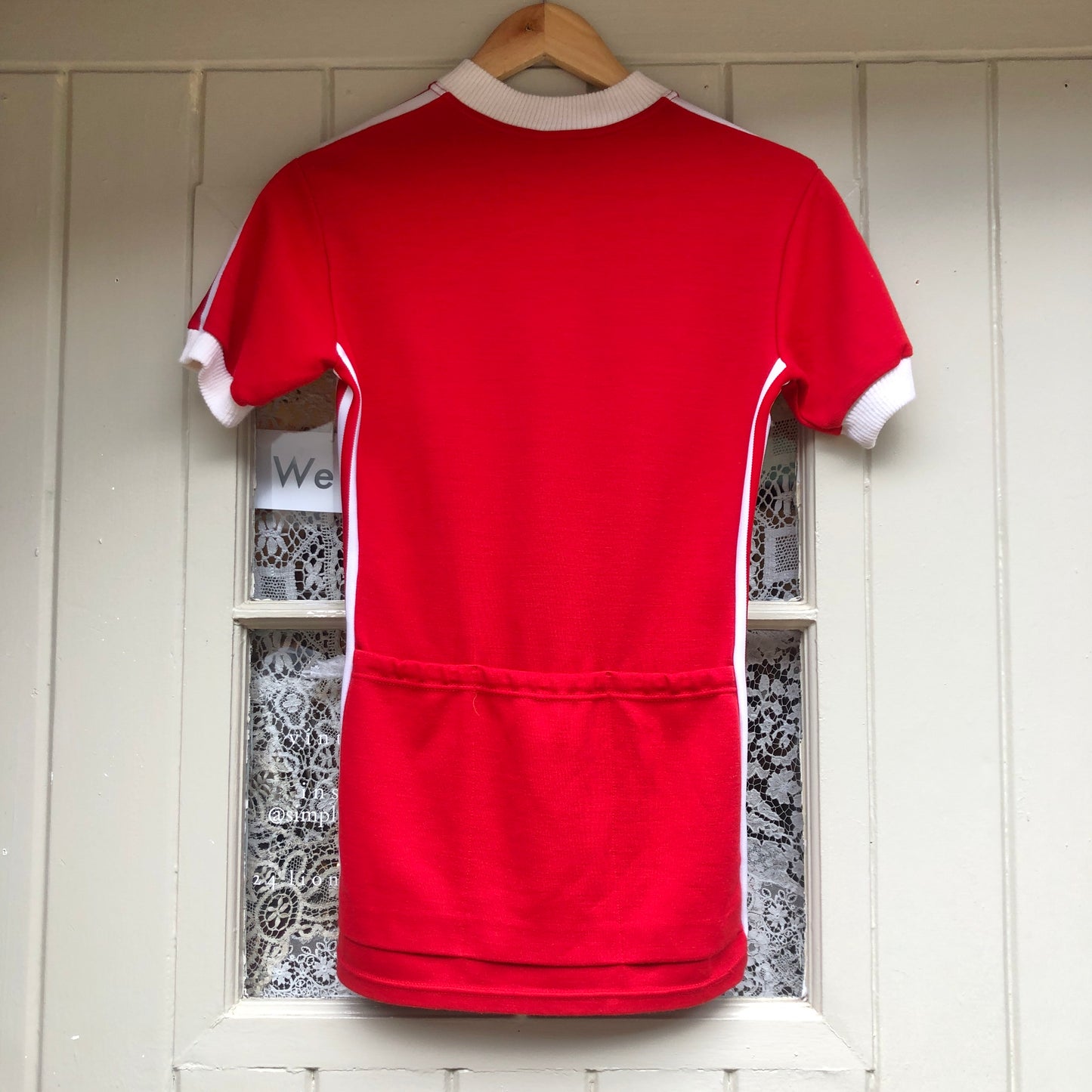 1980s Red Adidas Cycling Top