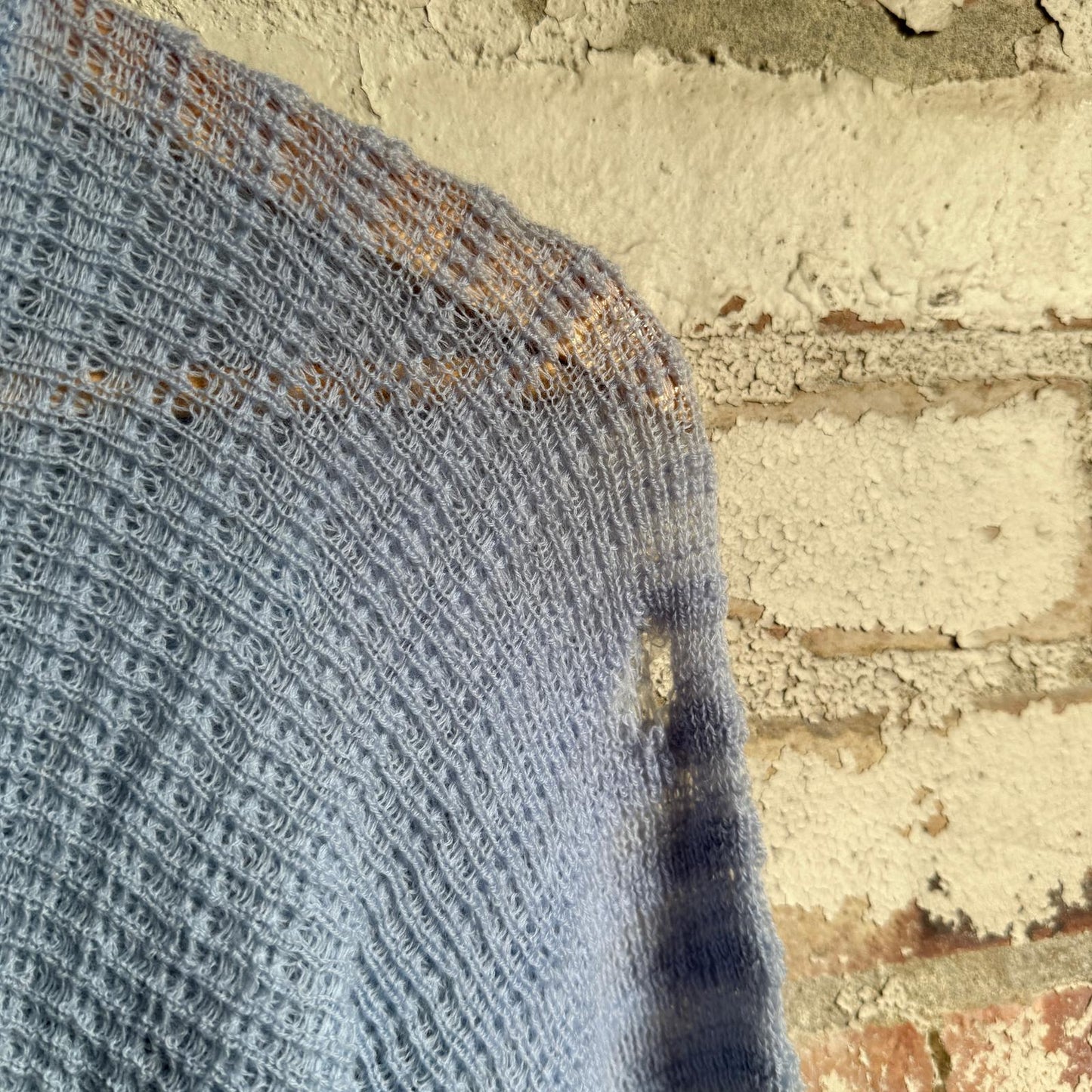 1970s Baby Blue Cropped Cardigan Jumper