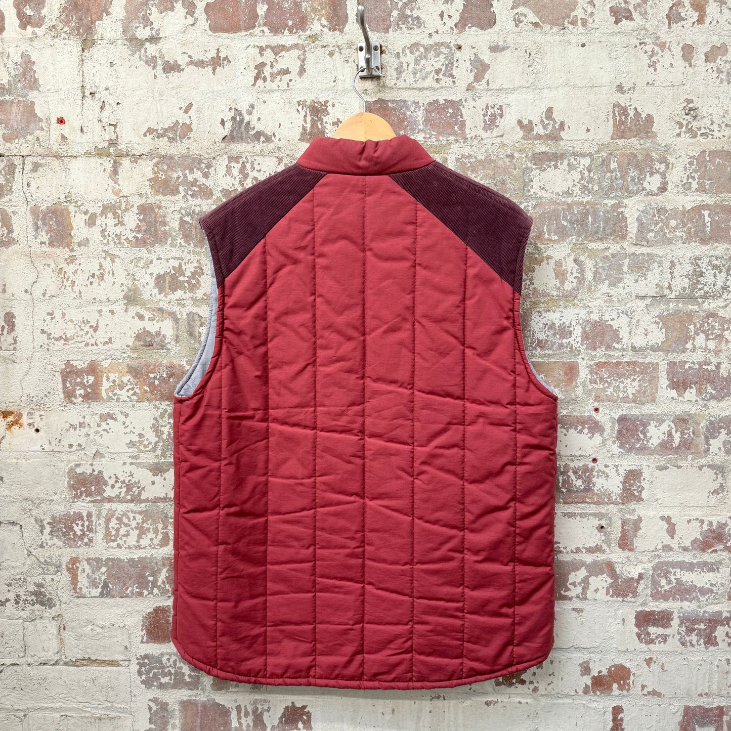 1980s Red British Padded Snow Goose Gilet Jacket