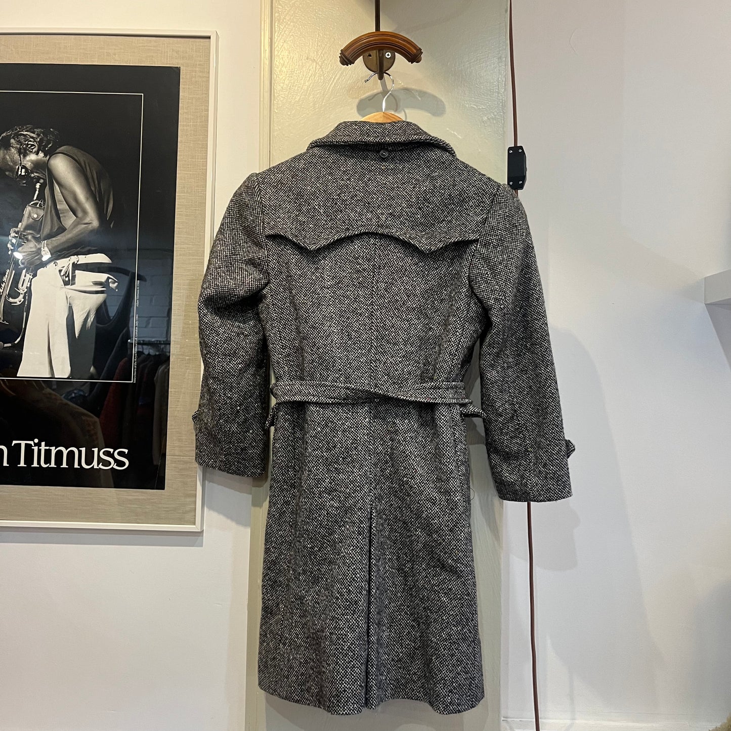 1970s Grey Wool Belted Long Coat