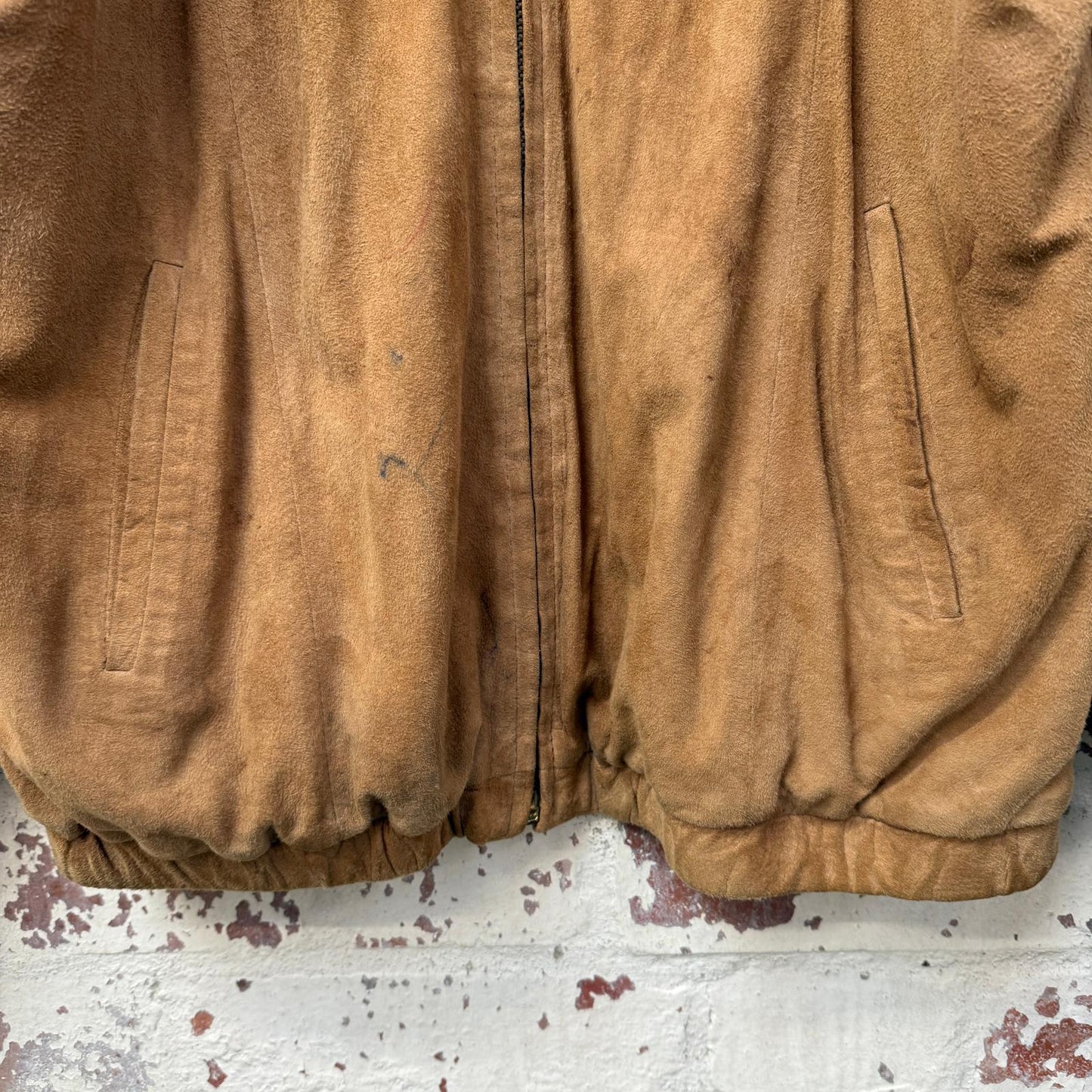 1970s Beige Suede Leather Bomber Jacket