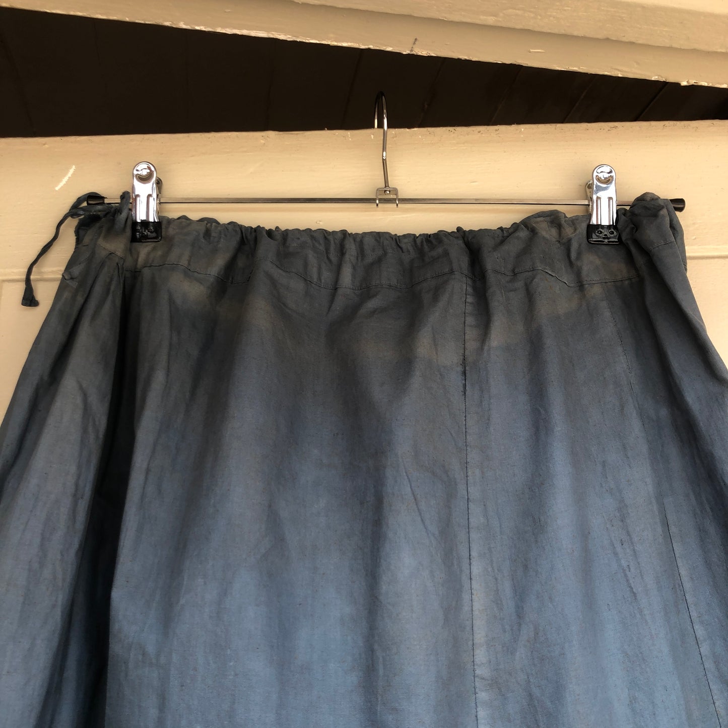 1880s Victorian Handmade Blue Skirt