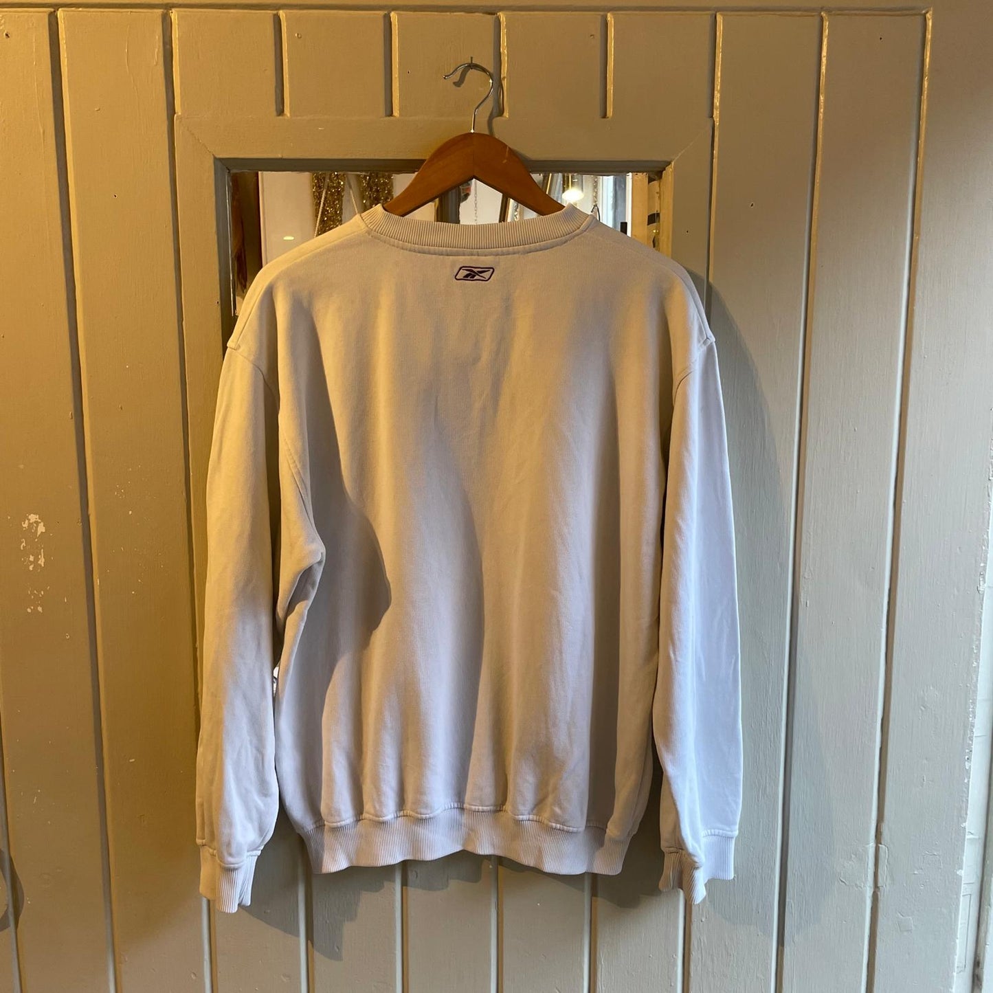 1990s White Embroidered Reebok Sweatshirt