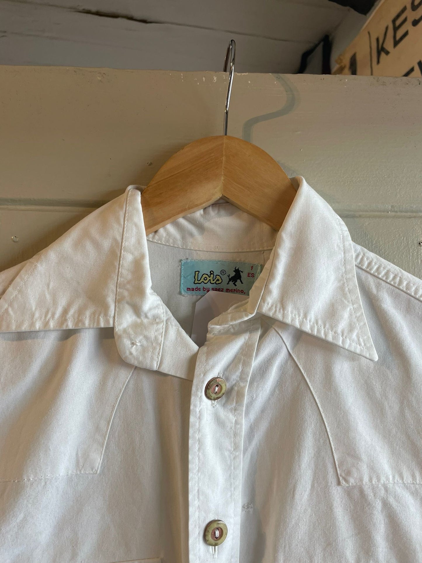 1980s White Western Cotton Lois Shirt