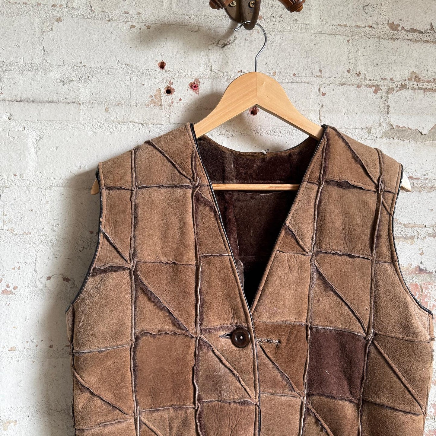 1970s Leather Suede Gilet Jacket