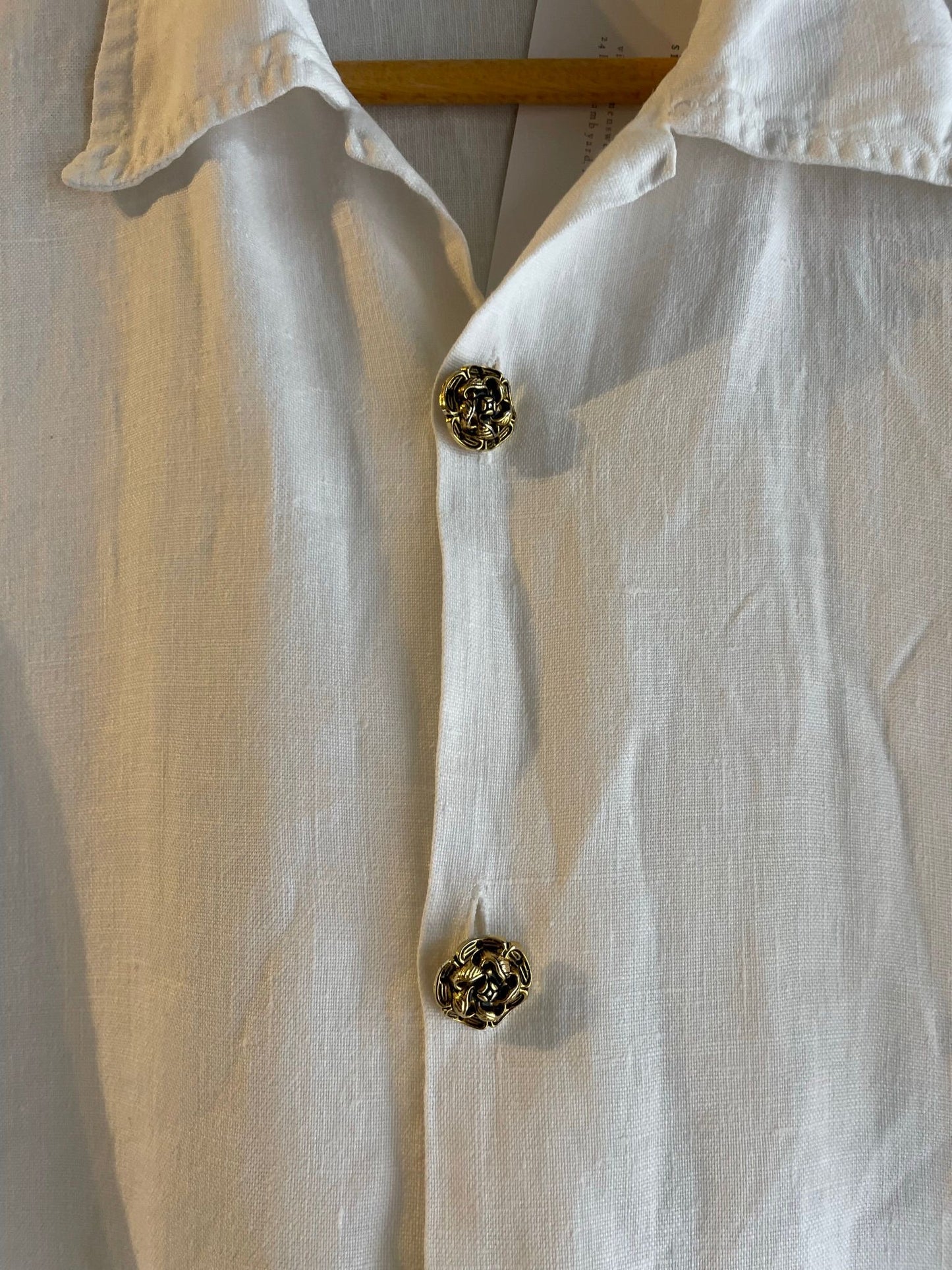 1960s White Linen Italian Leisure Shirt