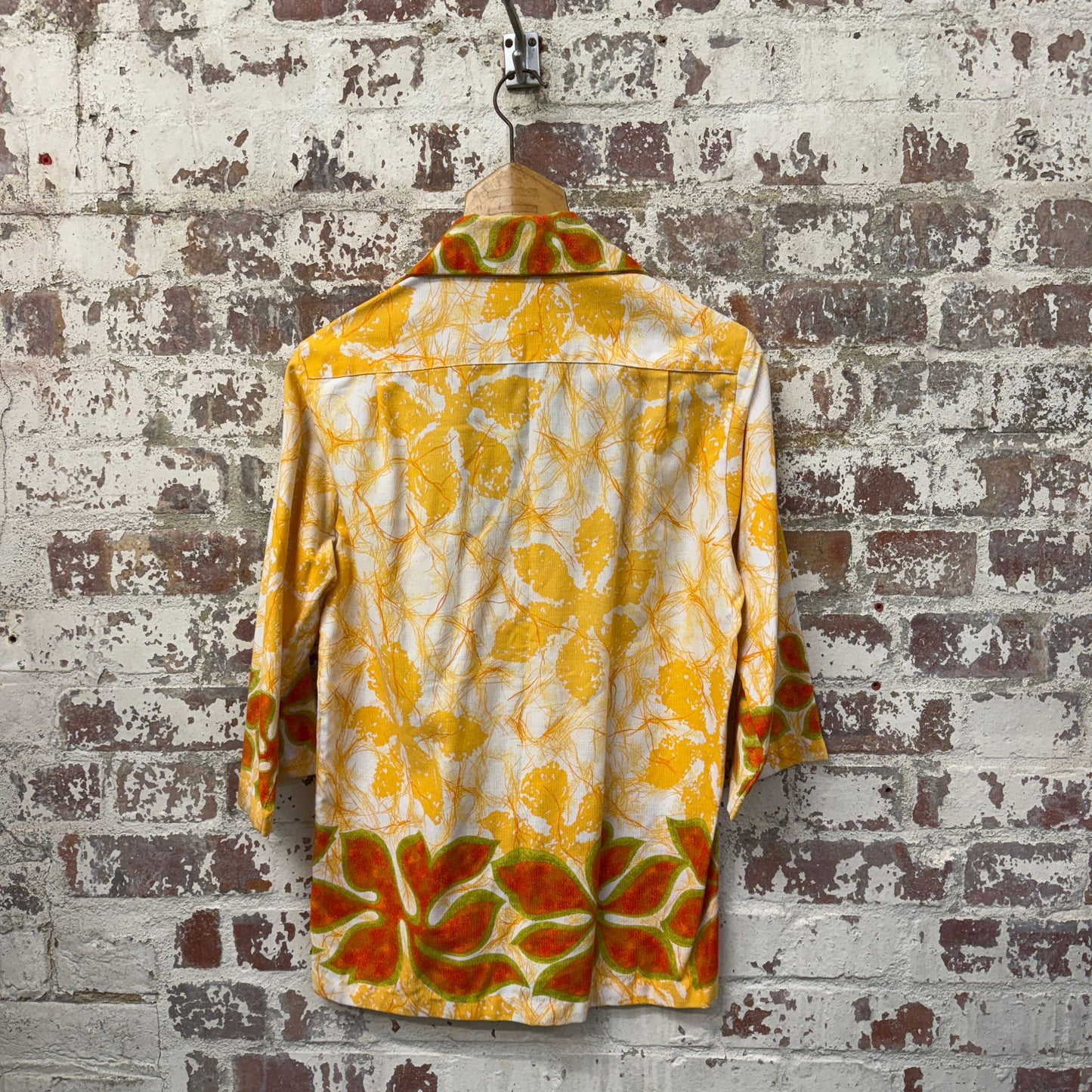 1960s Yellow Hawaiian Zip Shirt