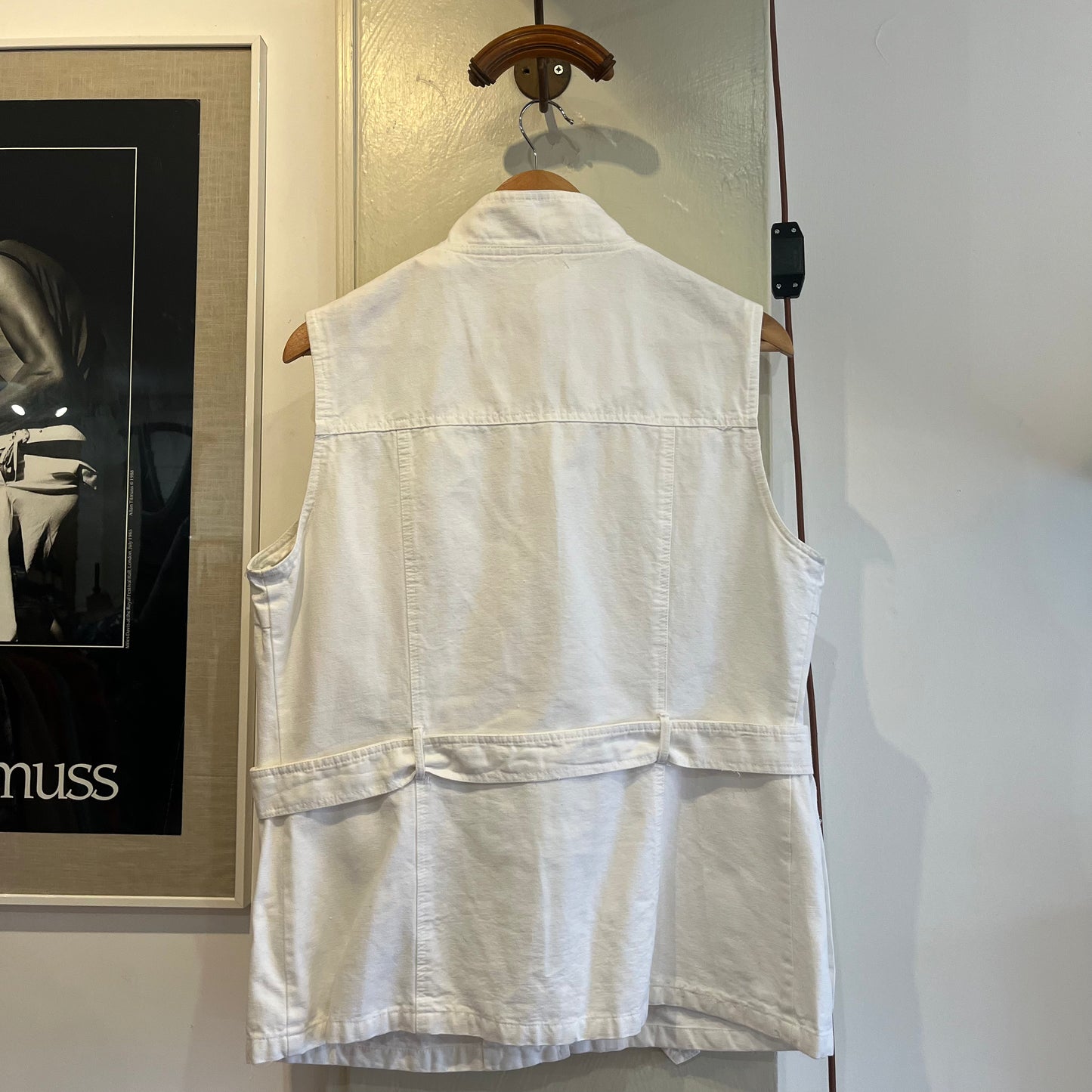 1980s White US Army Military Style Vest Unusual