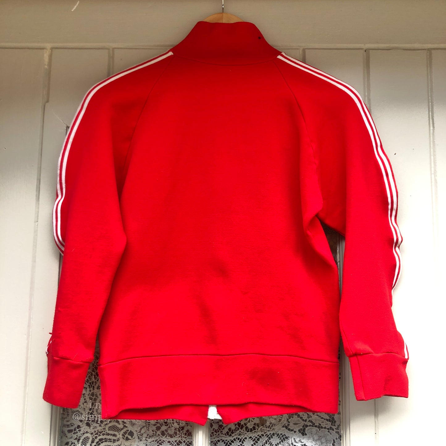 1970s Red Zip Up Track Top