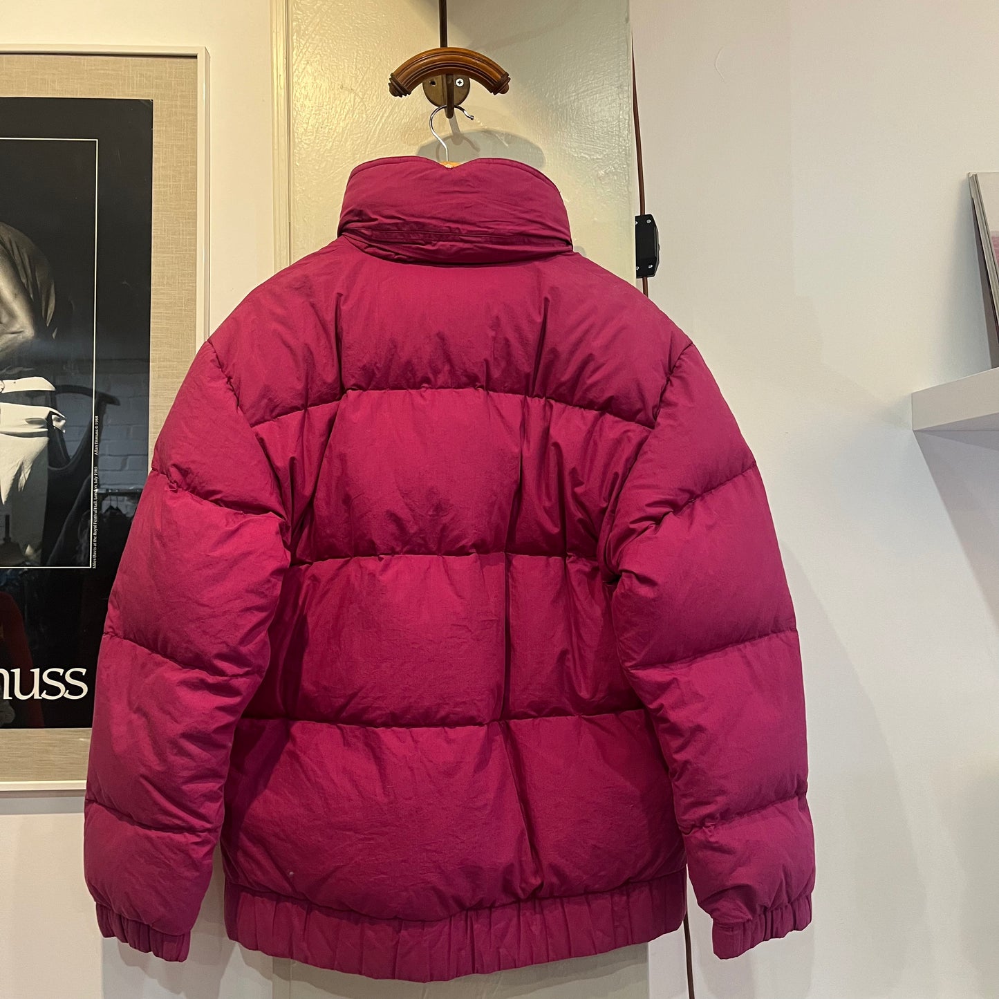 1980s Italian Down Pink Puffer Jacket Coat