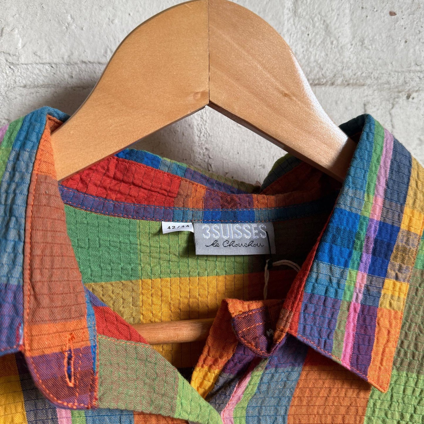 1980s Seersucker Multicoloured Shirt