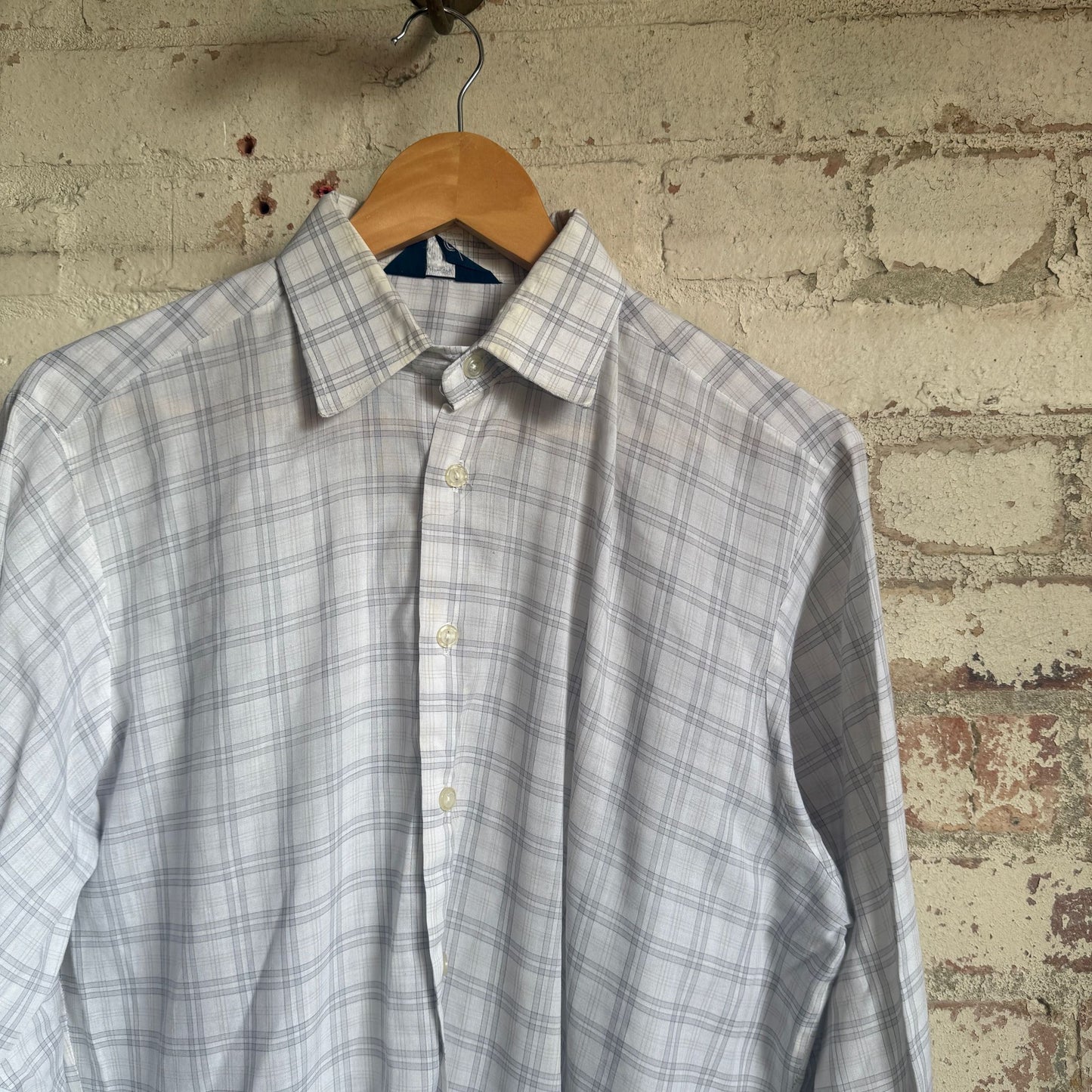 1980s White Checkered Czarina Button Up Shirt