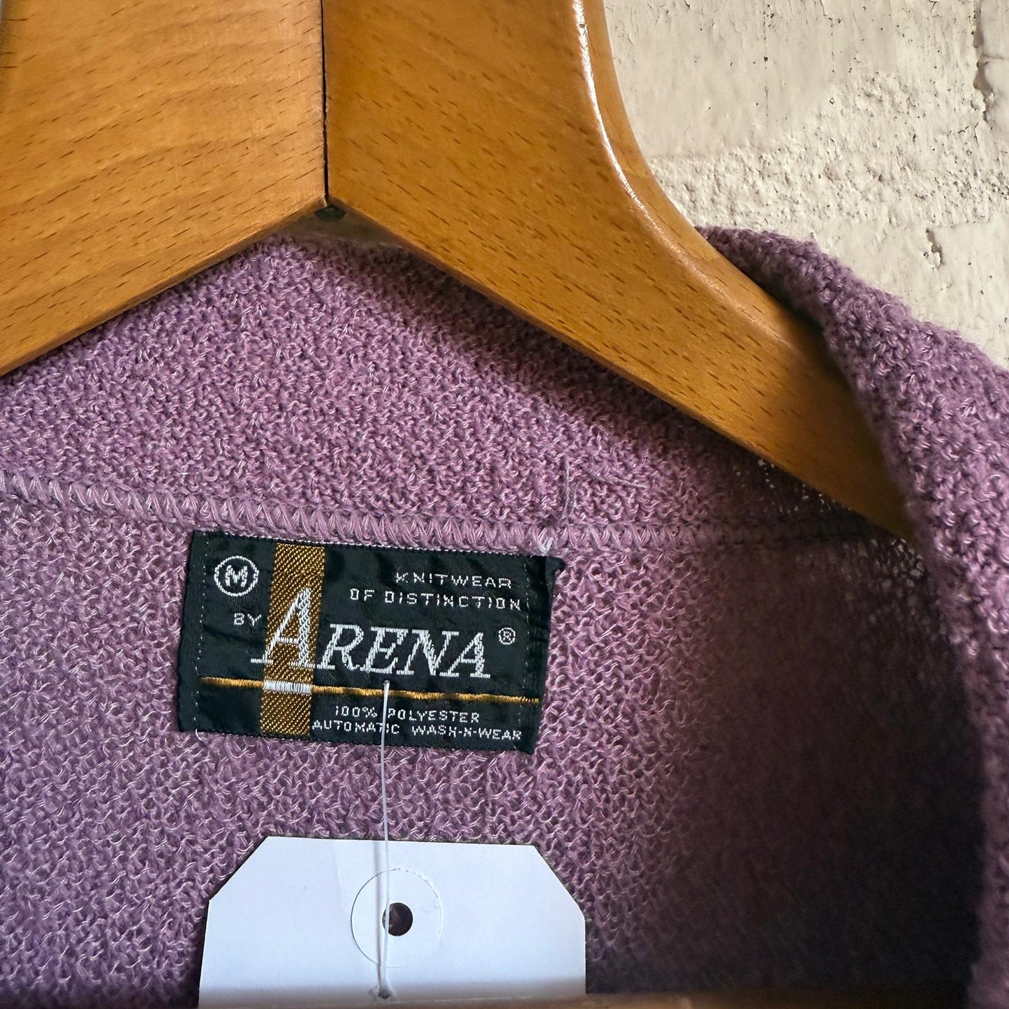 1970s Purple Italian Knitted Patterned Shirt Jumper