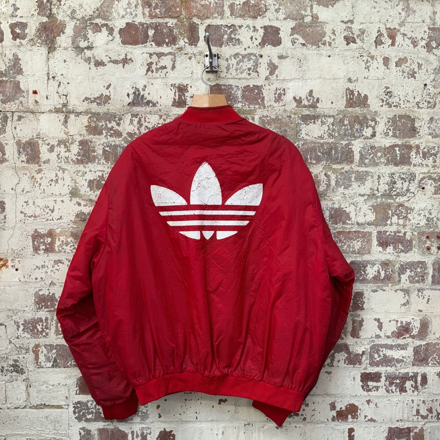 1980s Red Padded Adidas Bomber Jacket