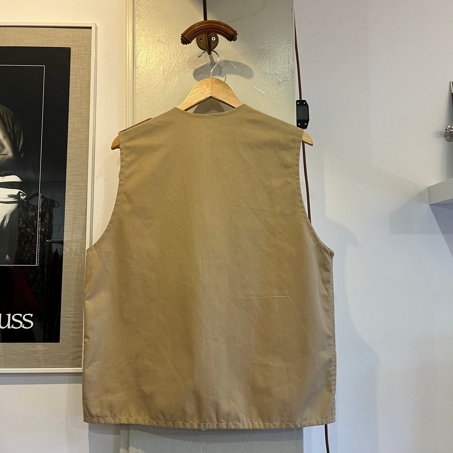 1960s Beige Cotton Fishing Waistcoat Gilet