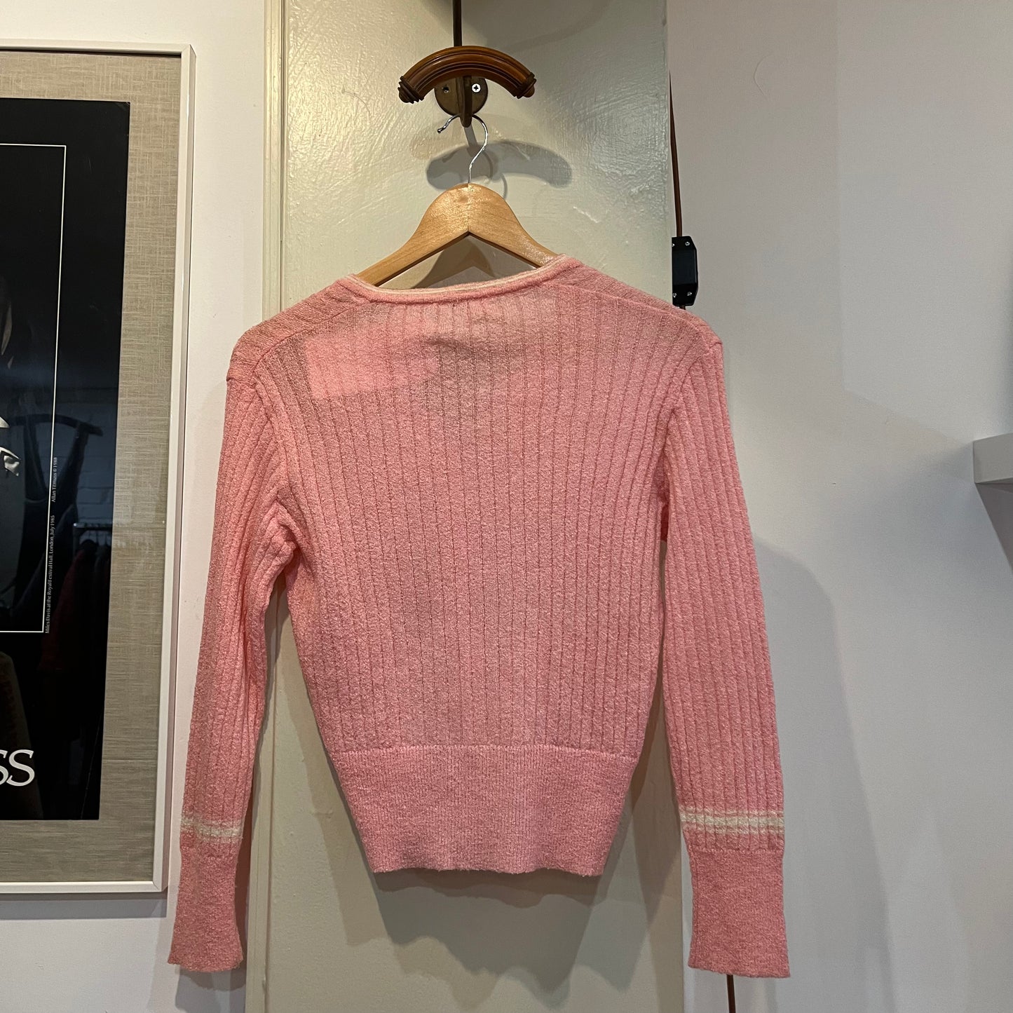 1970s Pink Womens Italian Knitted Cardigan