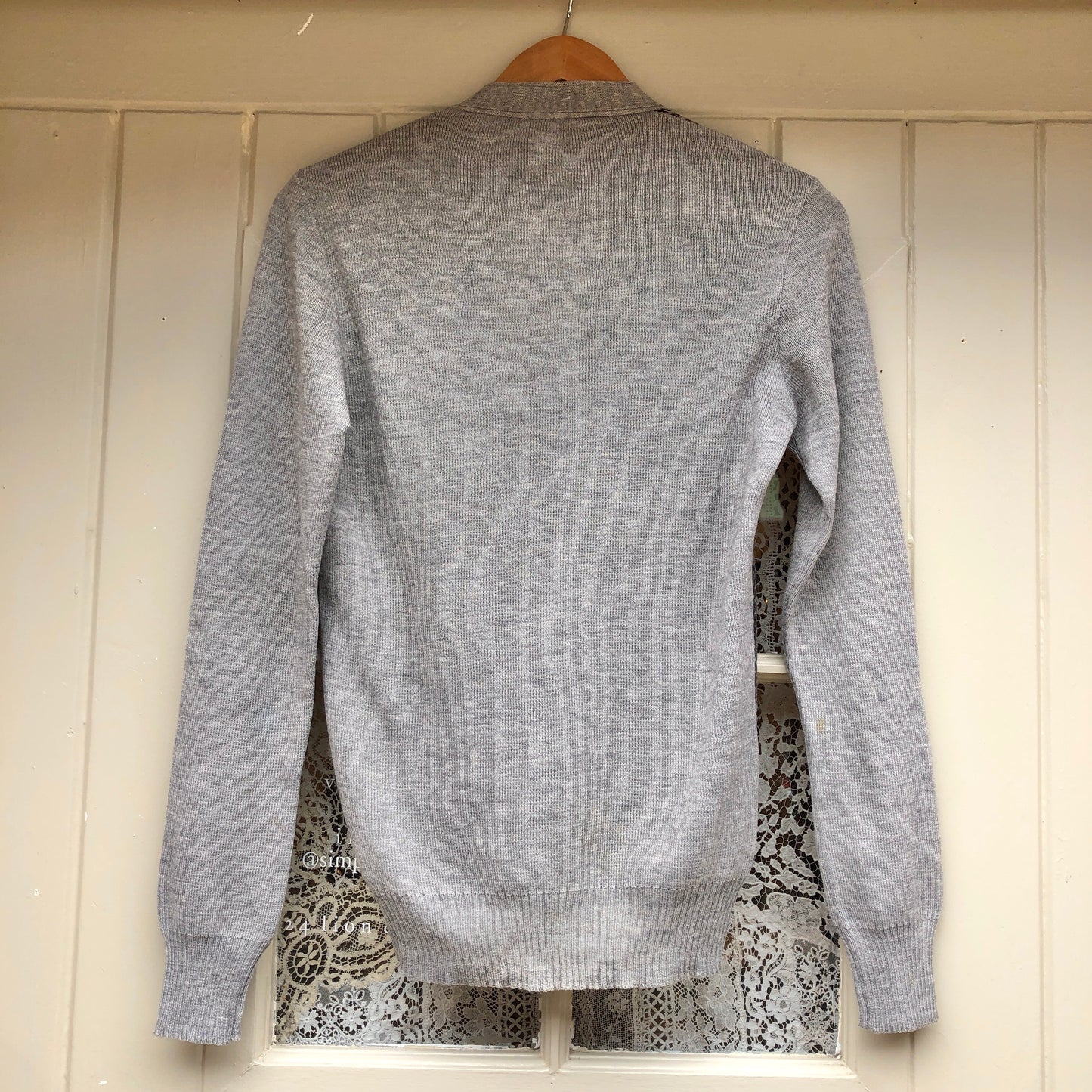 1970s Grey Dogtooth Cardigan Jumper