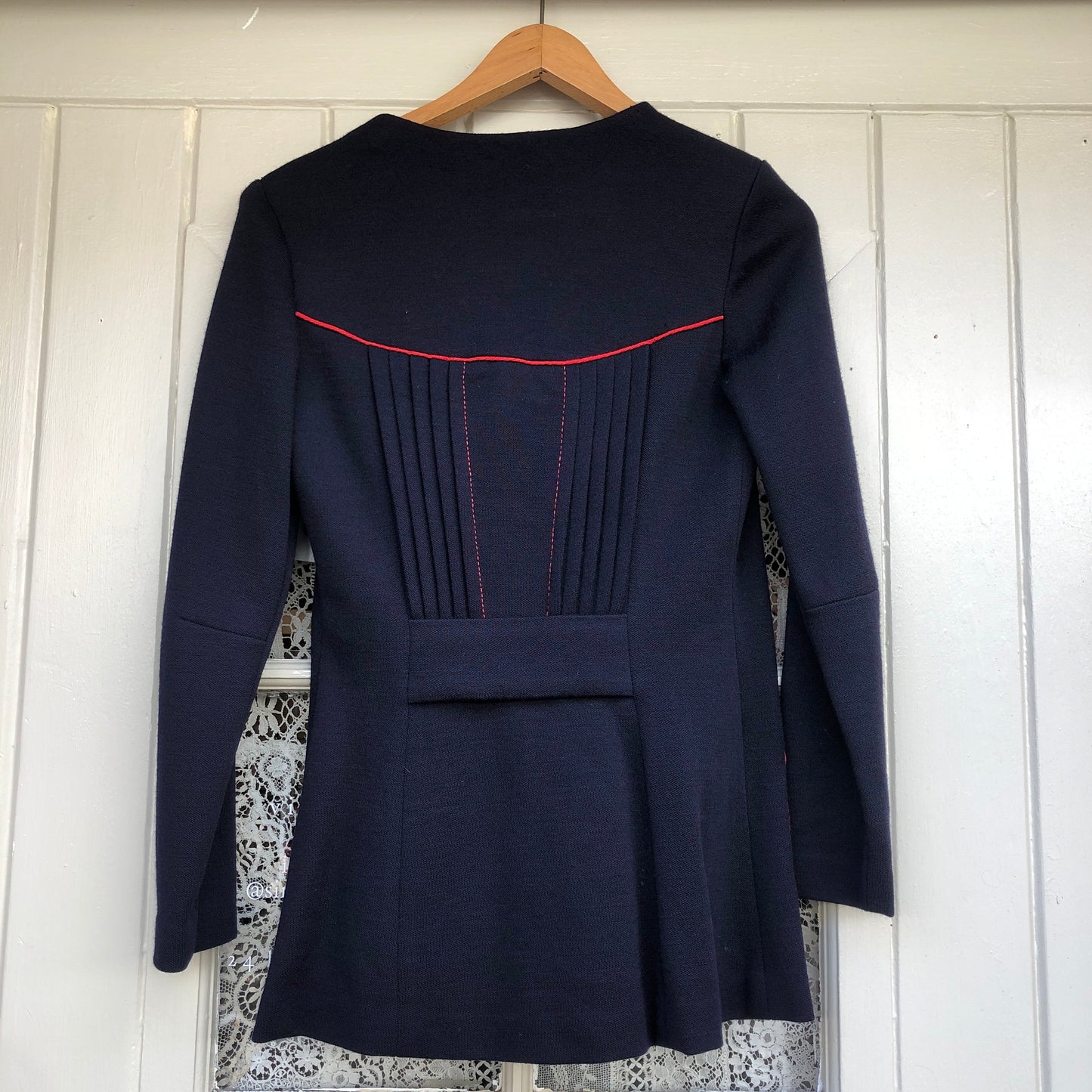 1970s Navy Double Breasted Italian Wool Jacket