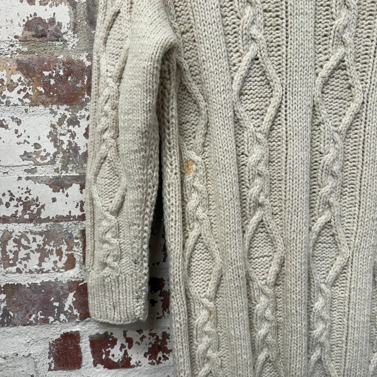 1970s Cream Knitted Long Jumper