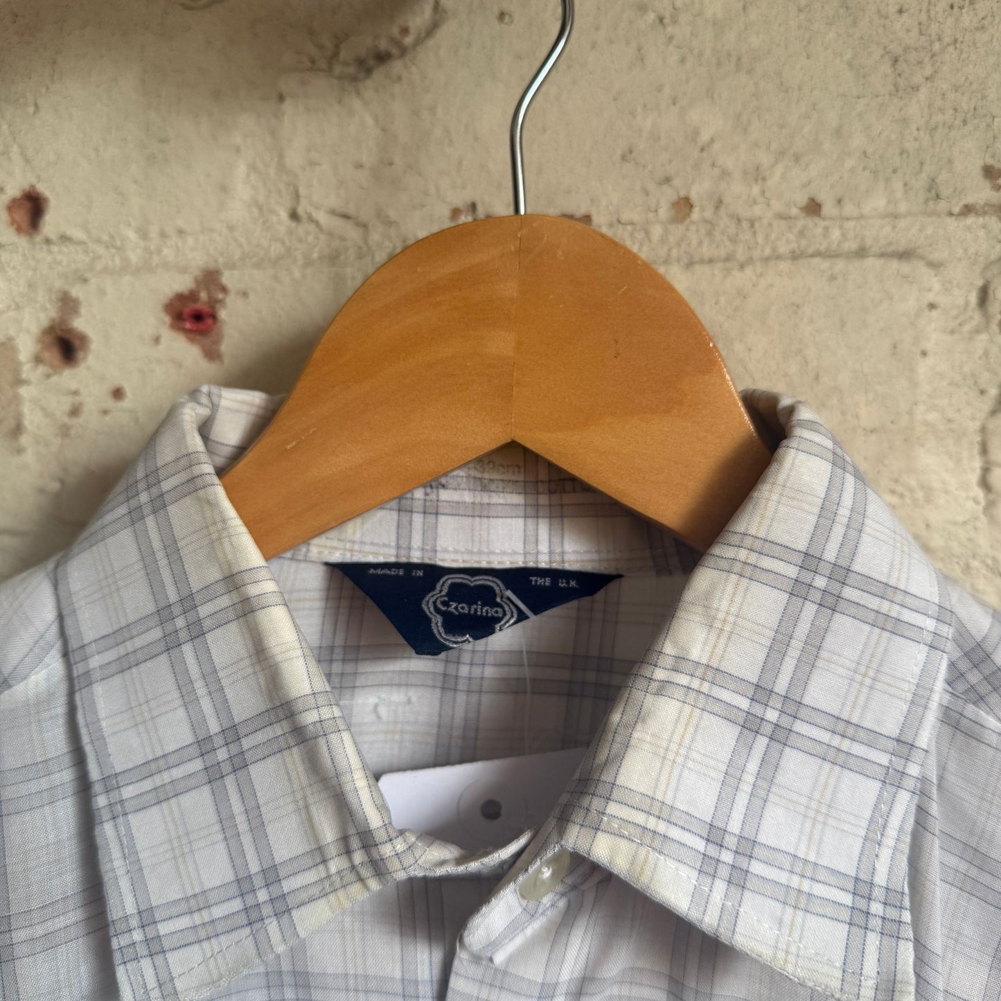 1980s White Checkered Czarina Button Up Shirt
