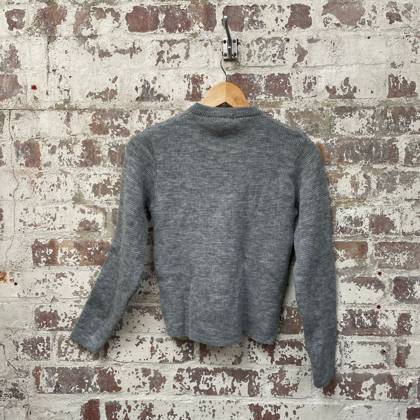 Vintage 1960s Grey Knitted Wool Jumper