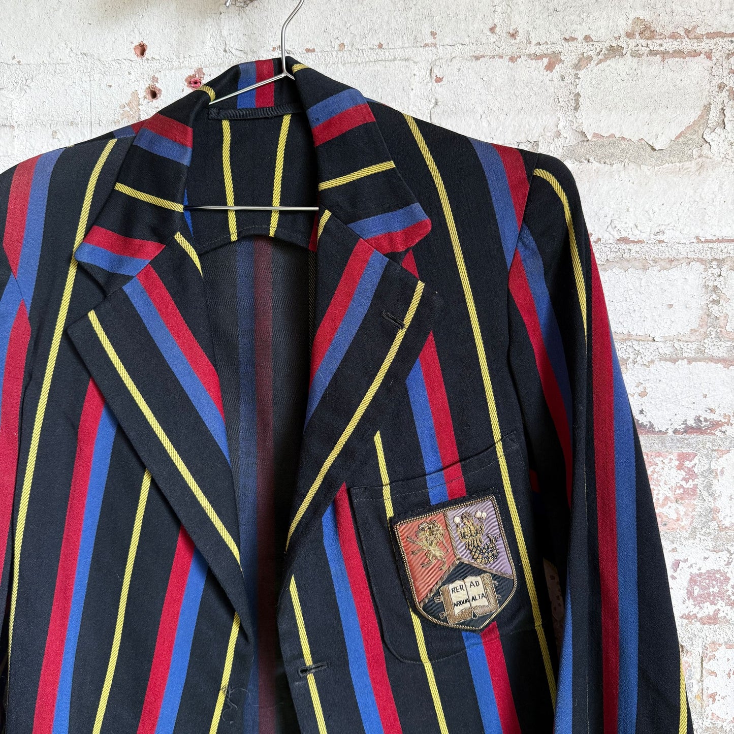 1940s Striped School College Suit Blazer Jacket