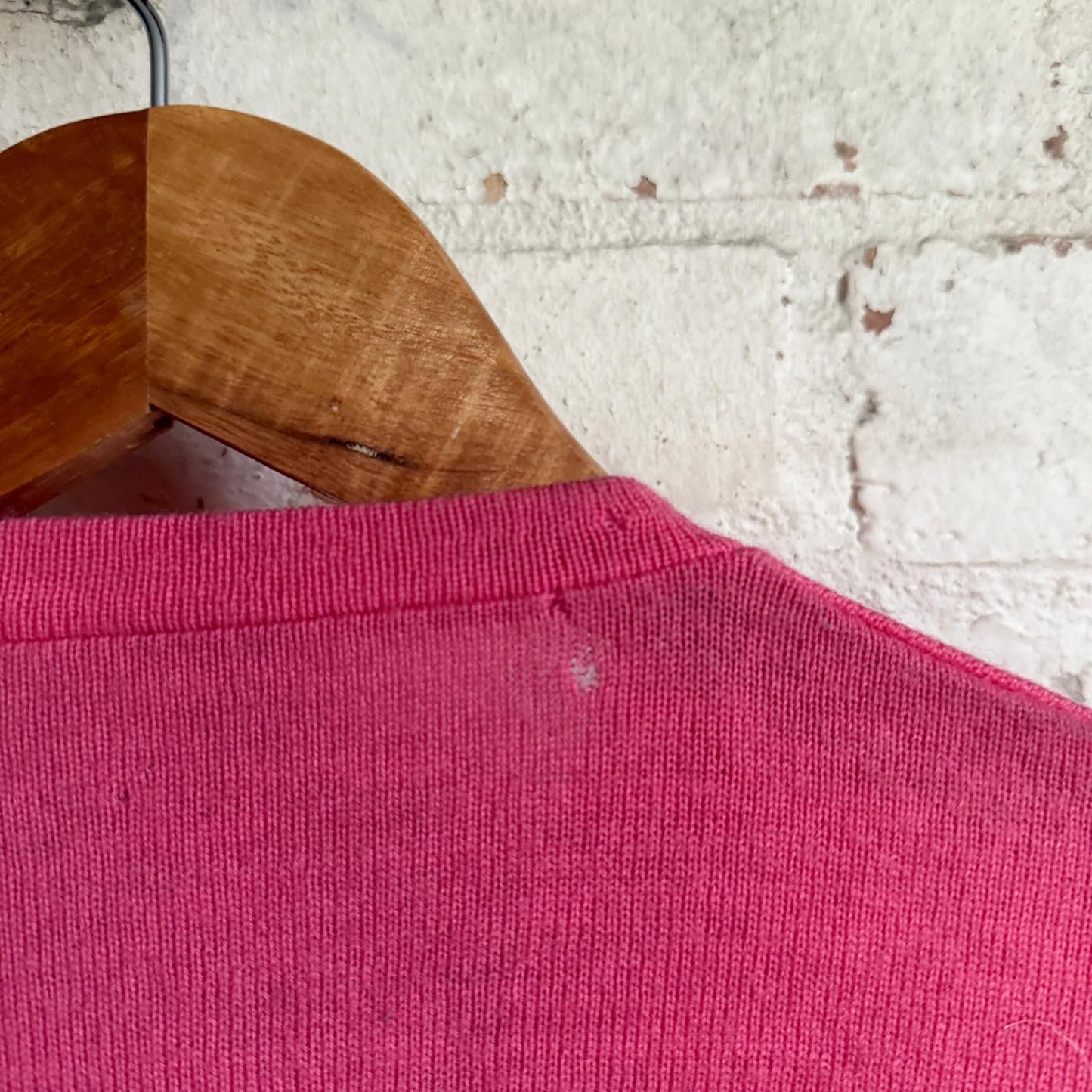 1950s Pink Wool Knitted V-Neck Jumper