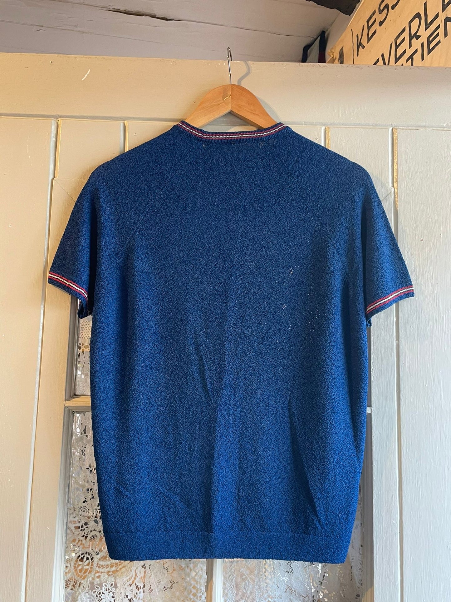 1960s Blue Knitted Round Neck T-Shirt