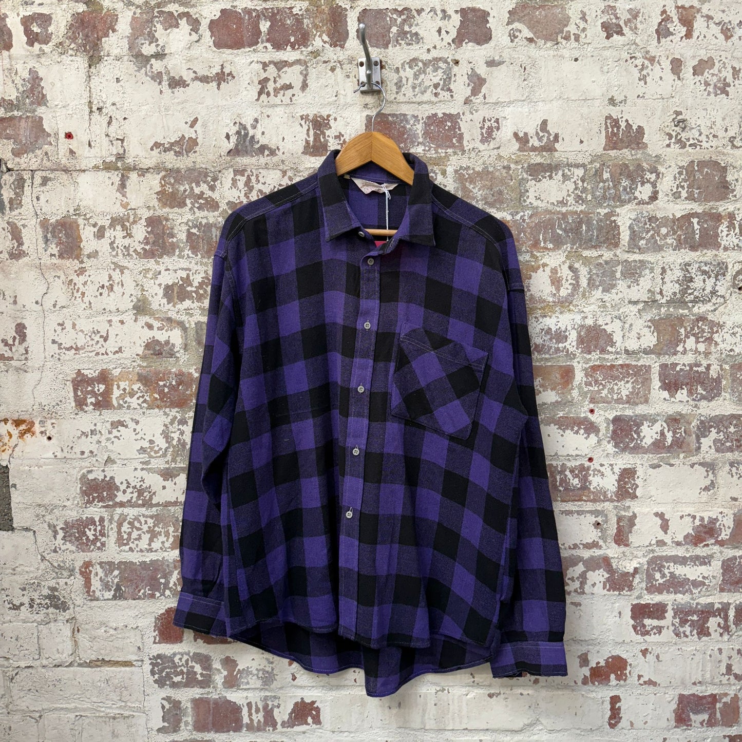 1980s Purple Checkered Western Shirt