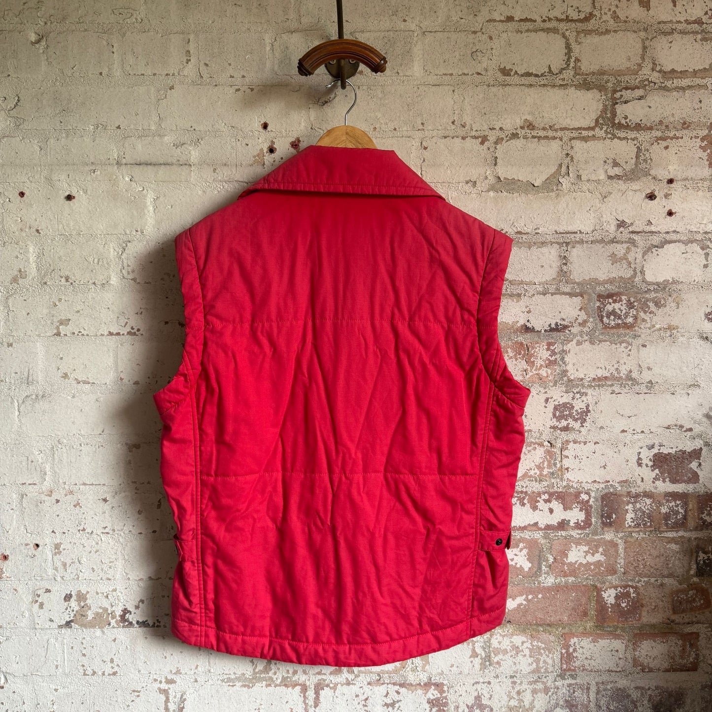 1980s Red Adidas Padded Gilet Jacket