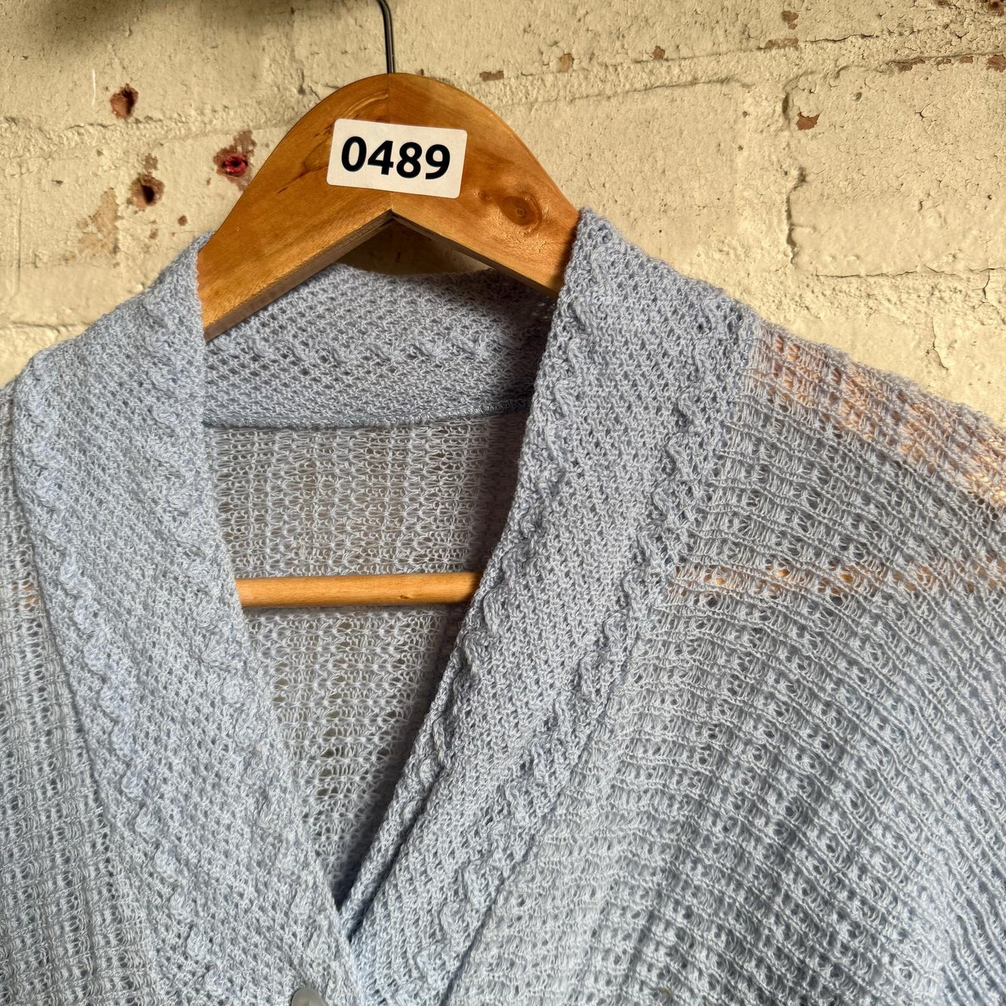 1970s Baby Blue Cropped Cardigan Jumper