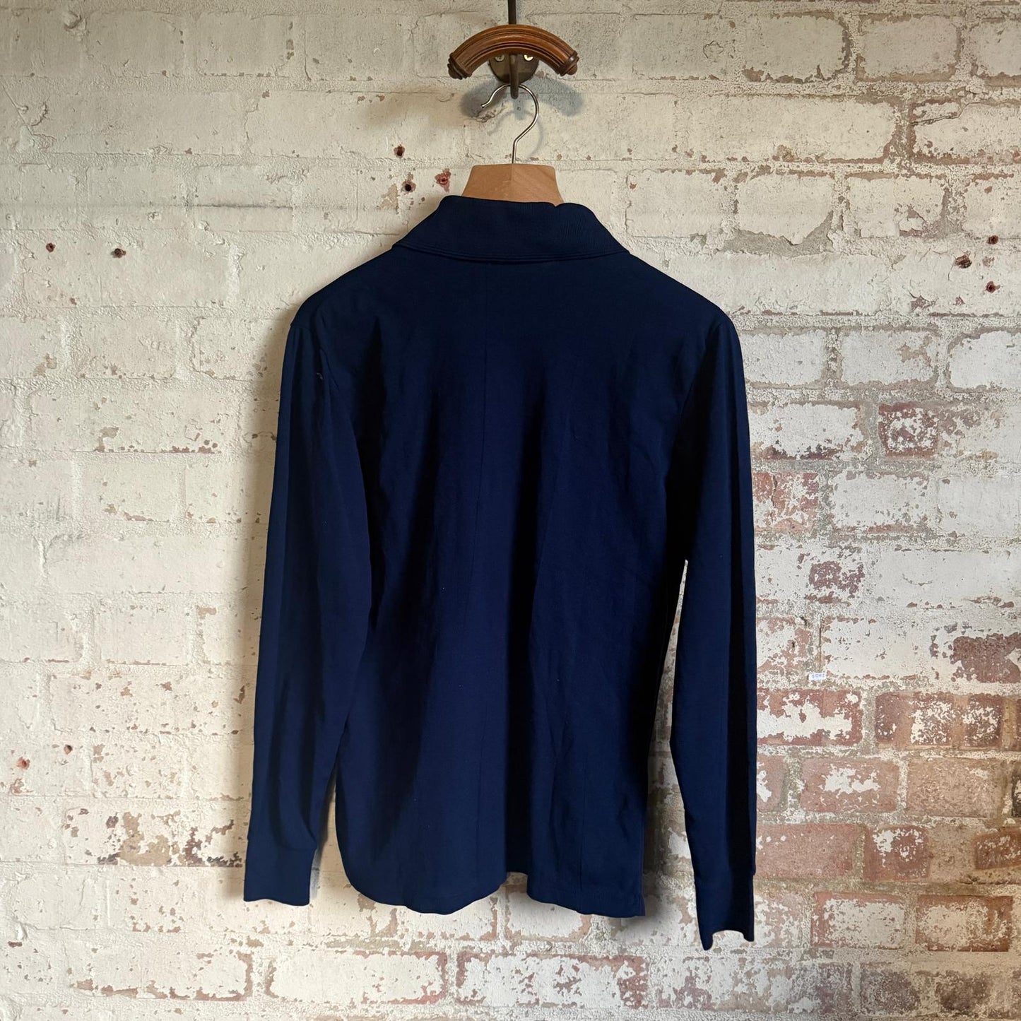 1970s Navy Polyester British Polo Shirt