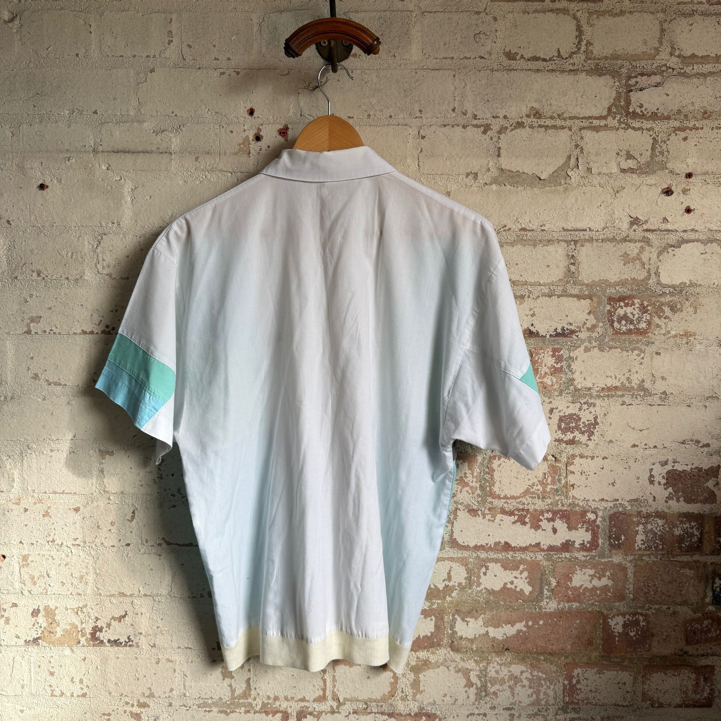 1980s Blue Button Patterned Shirt