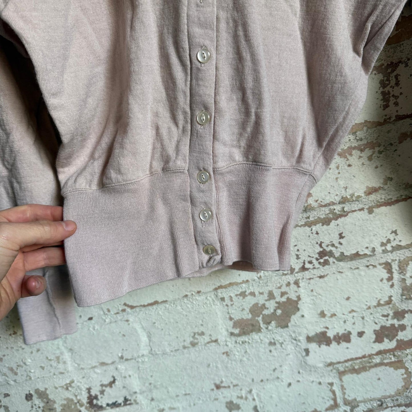 1940s Beige Wool Knitted Cardigan Jumper