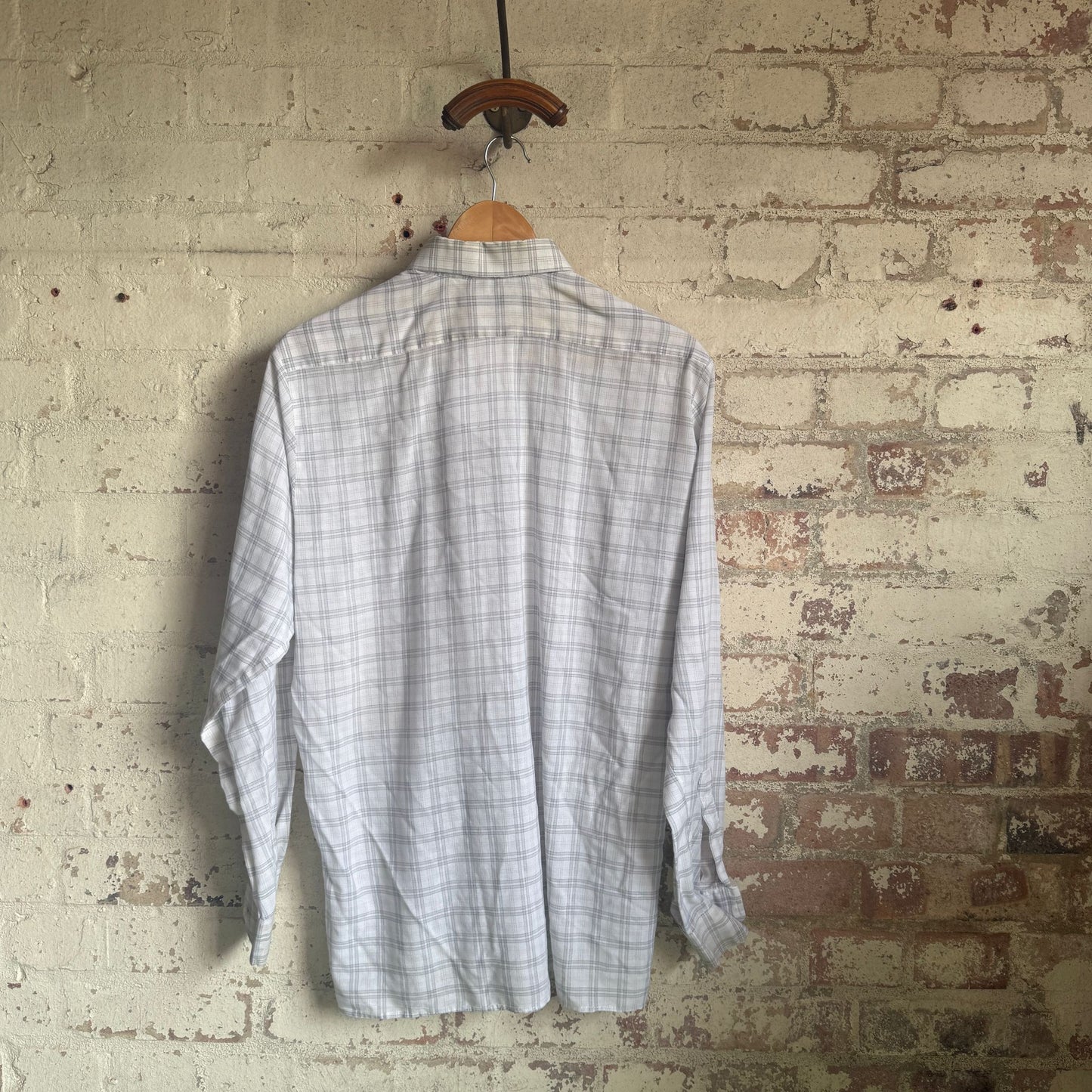 1980s White Checkered Czarina Button Up Shirt
