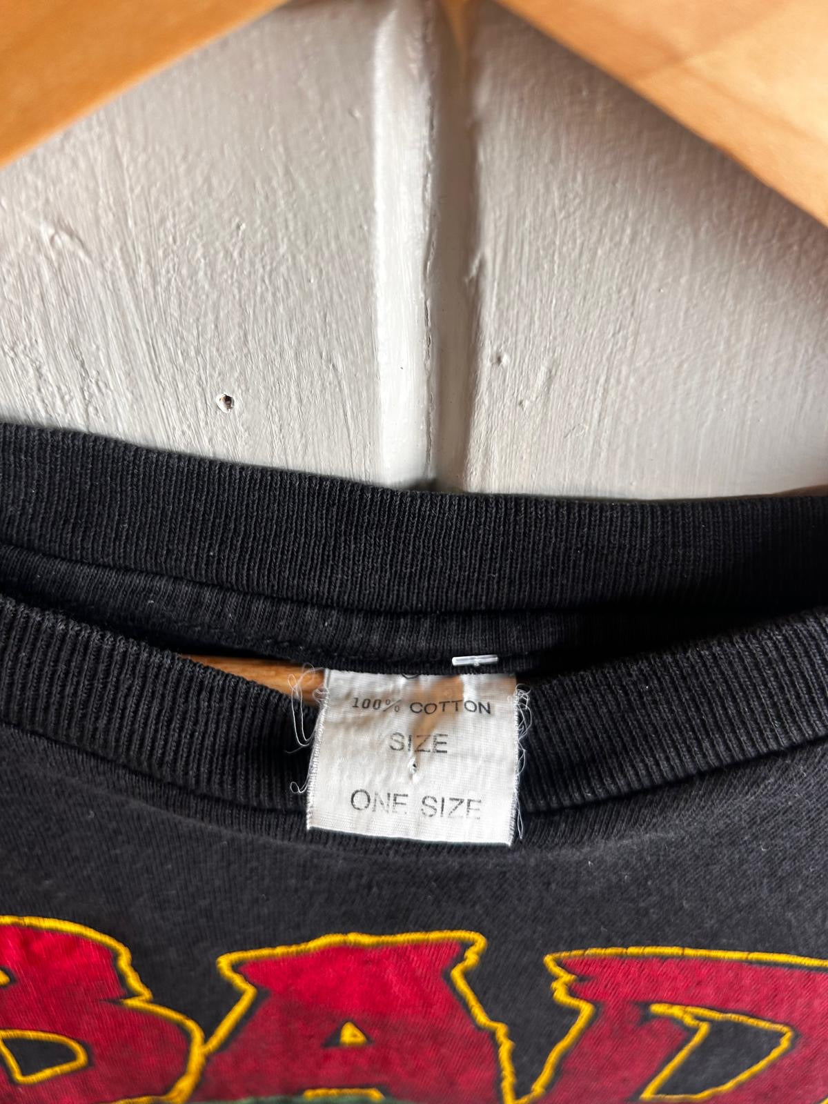 1990s Black 'Bad To The Bone' Graphic T-Shirt