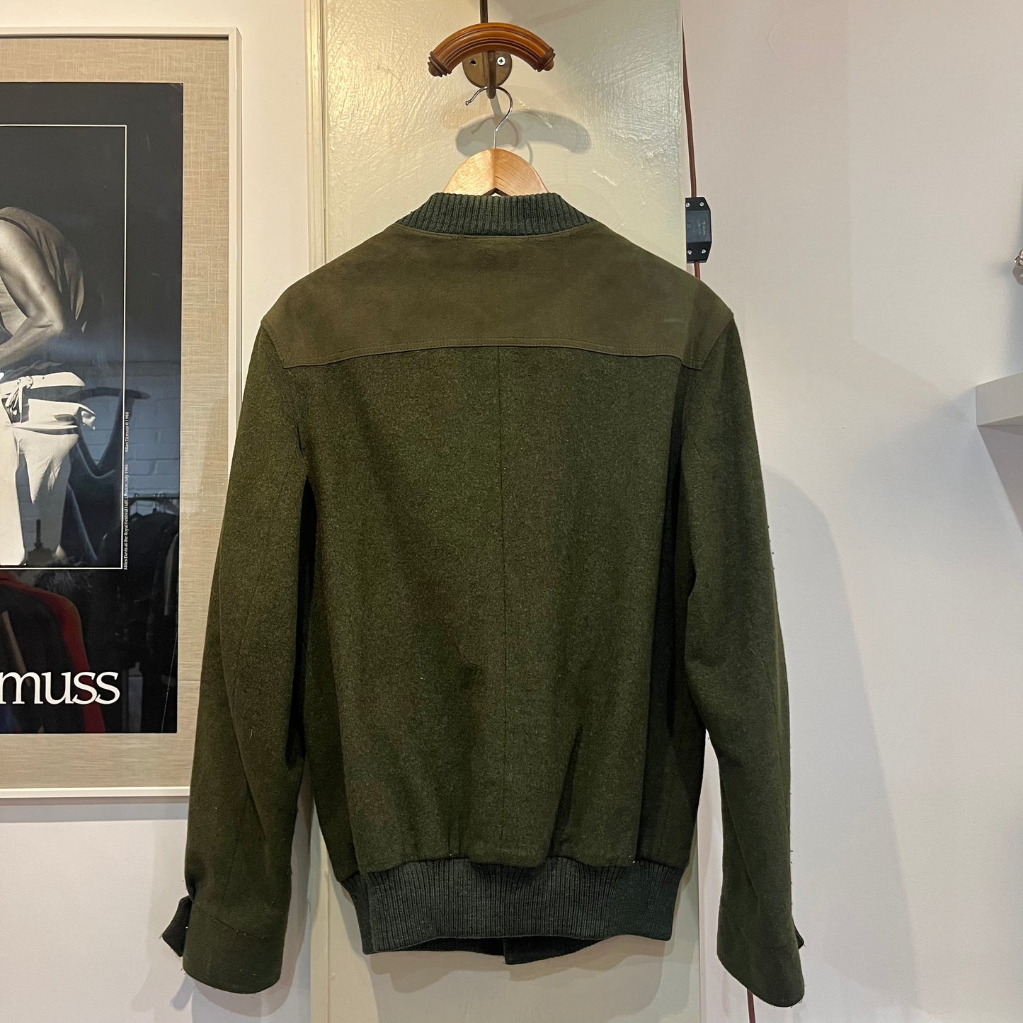 1970s Dark Green Button Down Bomber Jacket