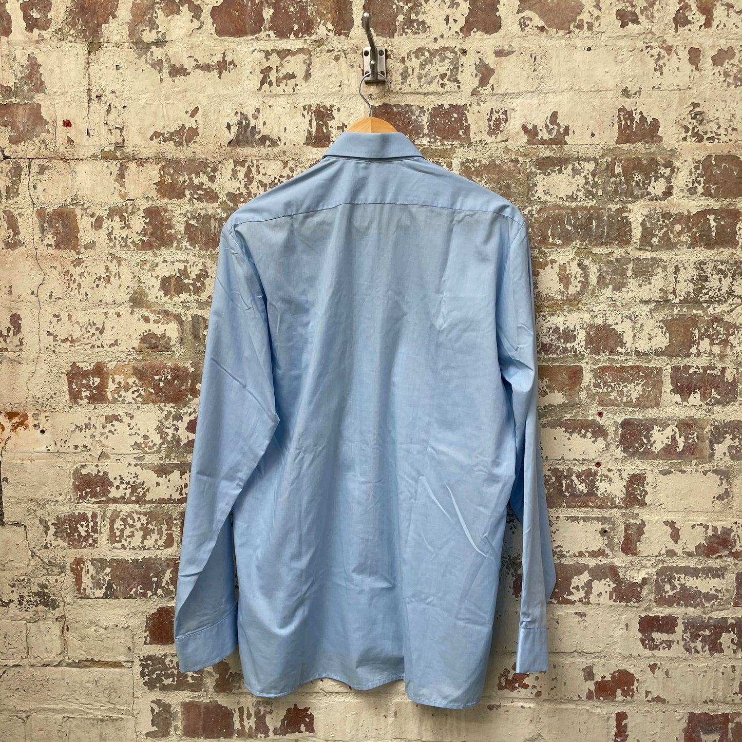 Vintage 1980s 1990s Baby Blue Military Style Button Up Shirt