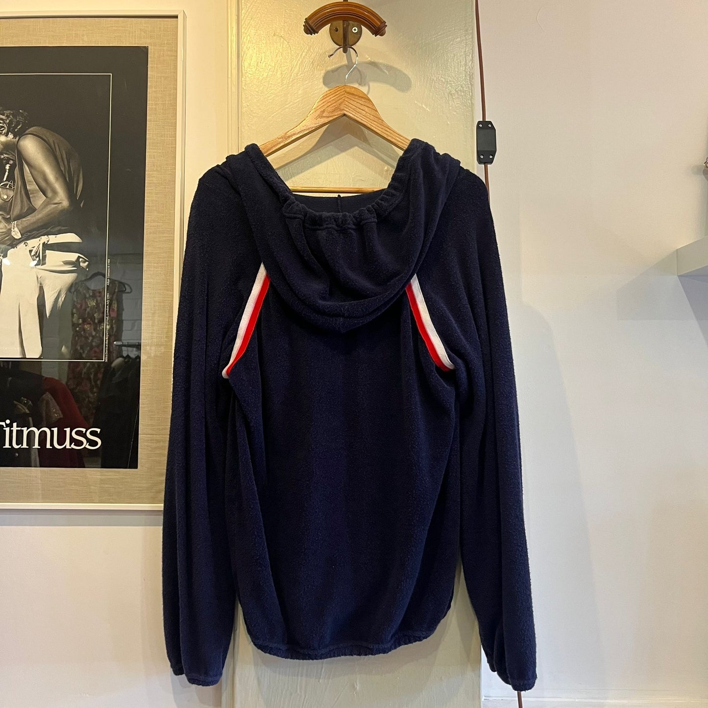 1990s Navy Towelling Marlboro Hoodie Jumper