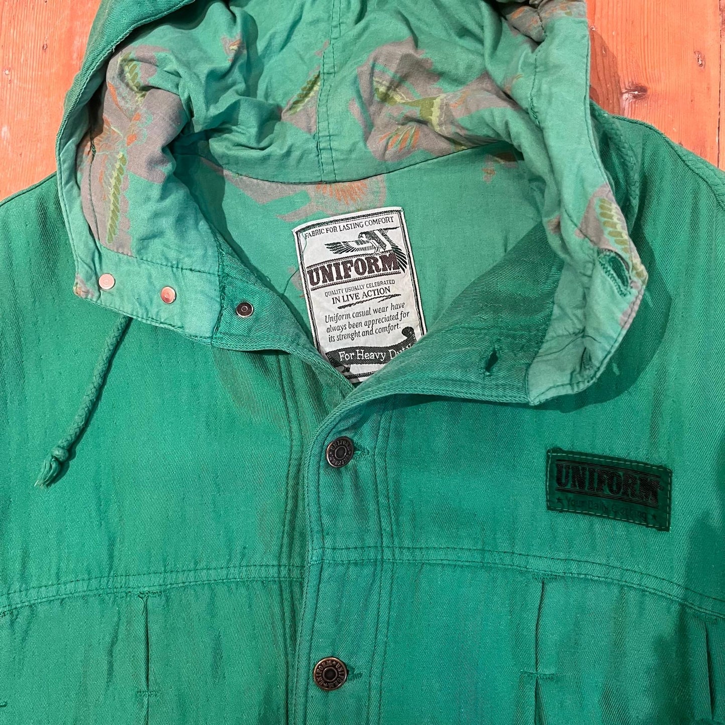1970s 1980s Green Cotton Long Italian Parka Coat Jacket